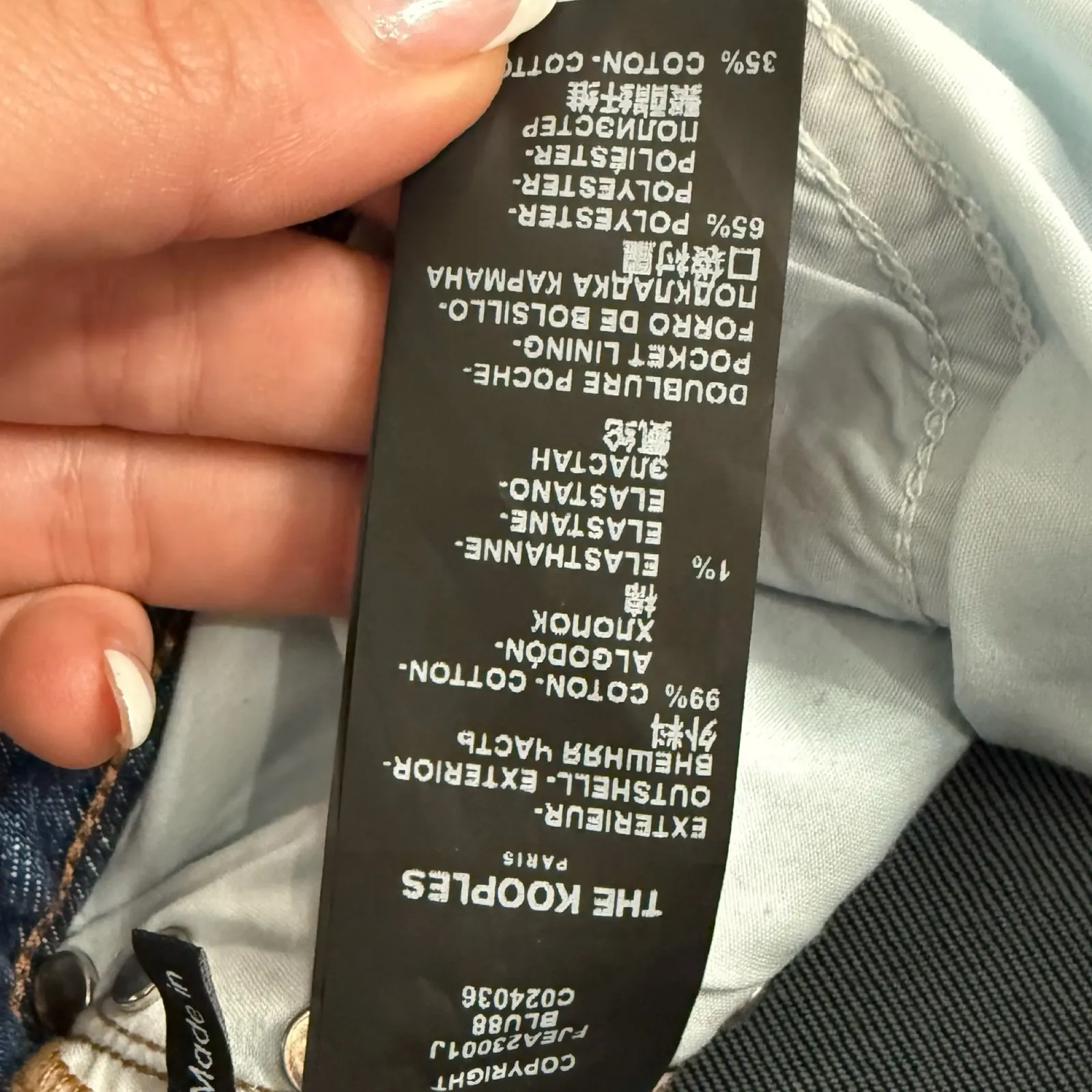 The Kooples Katy Blue Earth Dot Silver Studded Straight Leg Denim Jeans size 28 - Image 5