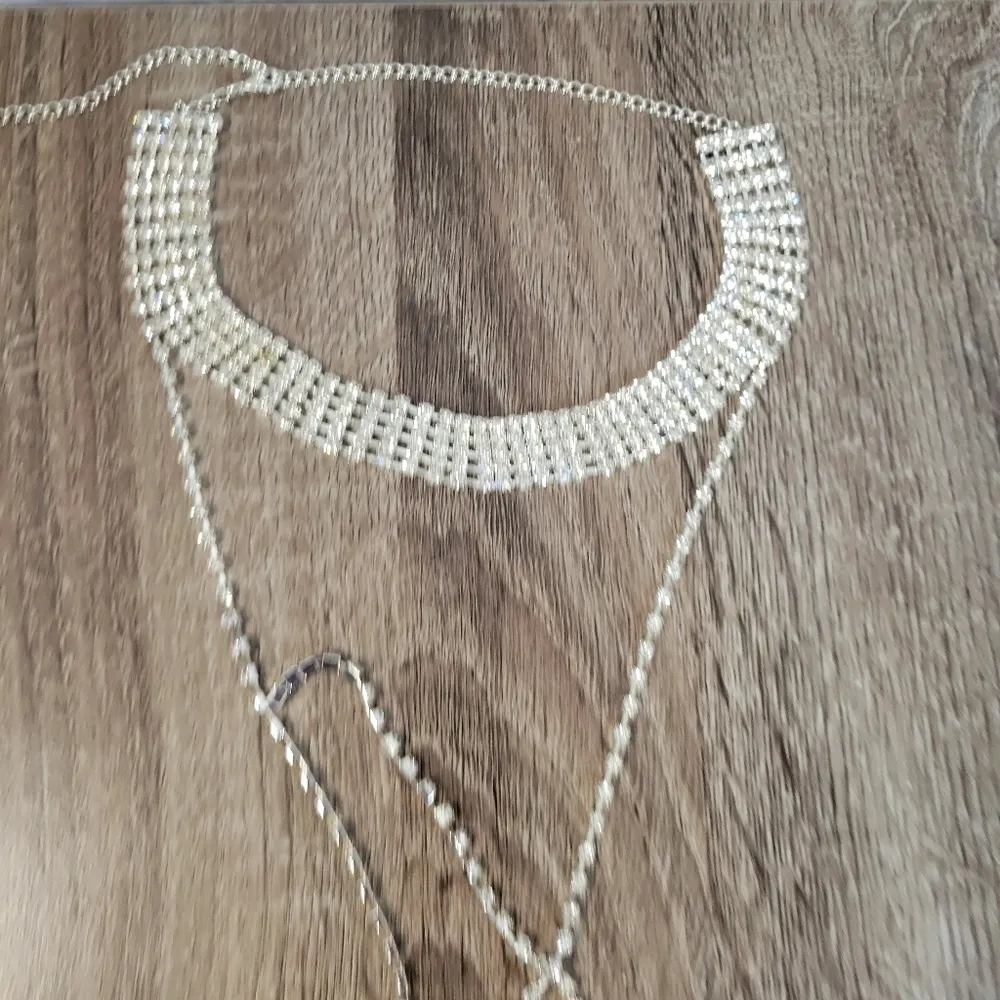 Rhinestone Choket Drop Necklace - Image 15