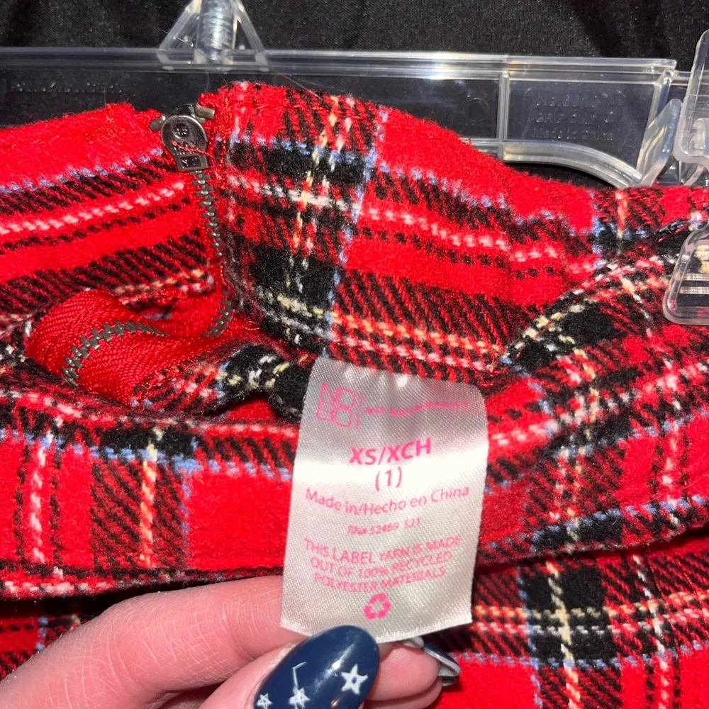 Red plaid mini skirt - Image 2