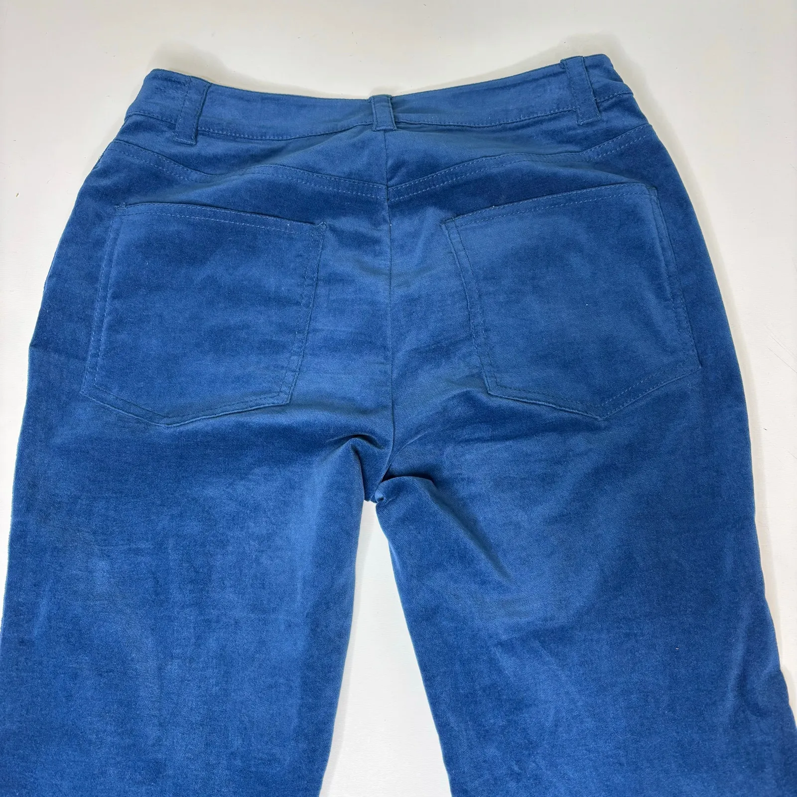 10 Crosby Derek Lam Blue Velvet High Waist Crop Flare Pants 2 - Image 4