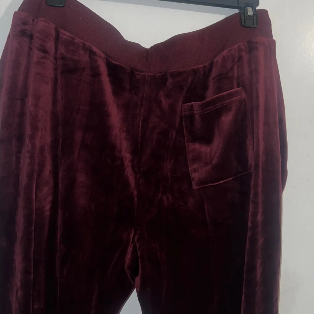 NWOT White Mark velour feel jogger pants 2X Burgundy Red - Image 7
