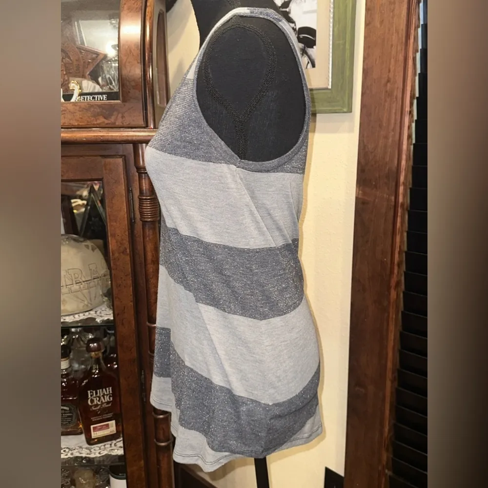 Converse Shimmer Striped Tank Top Gray - Image 2
