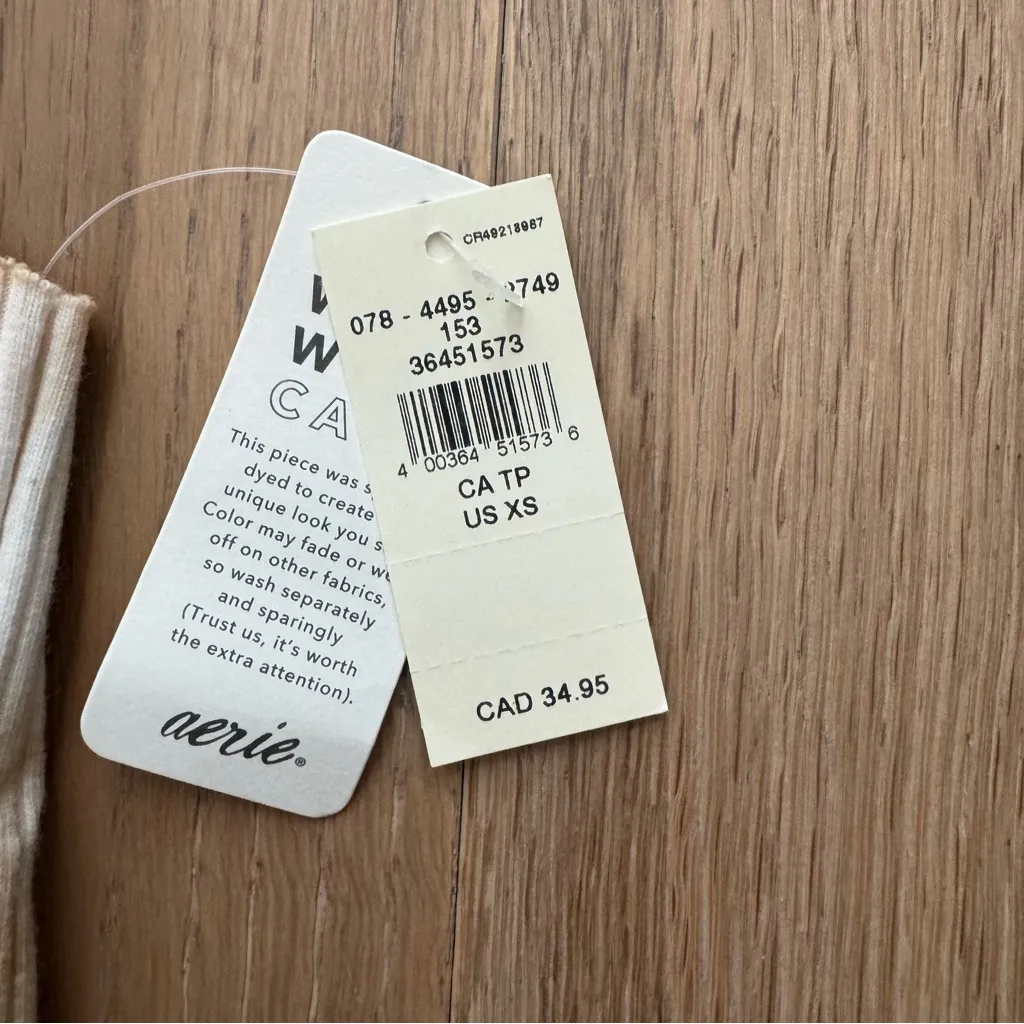 Aerie Rebel Cropped Tan & White Tie Dye Tank Top - Image 8