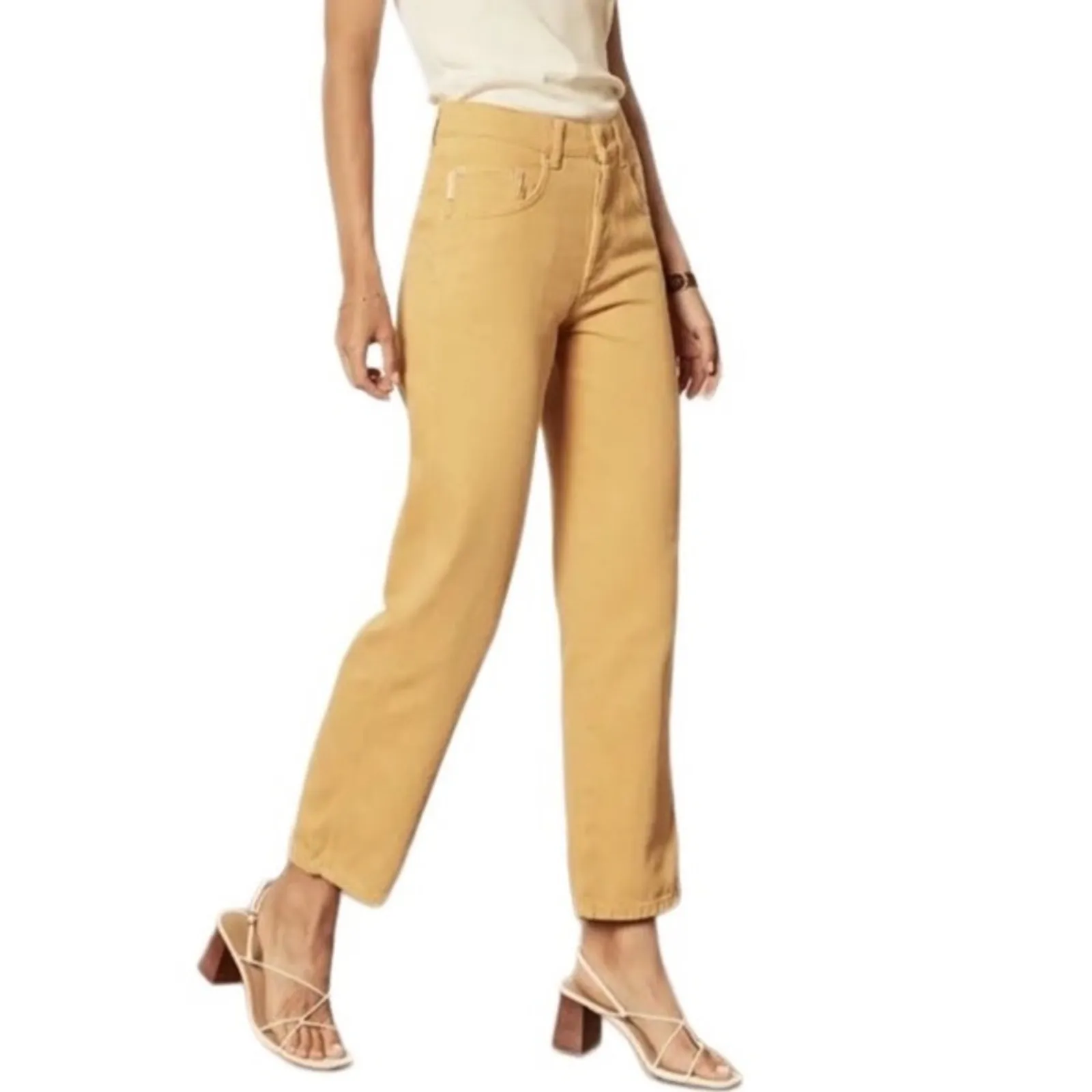 BOYISH Straight Ankle Jean Women 26 Gold Rust High Rise Cottage Classic City NWT - Image 3