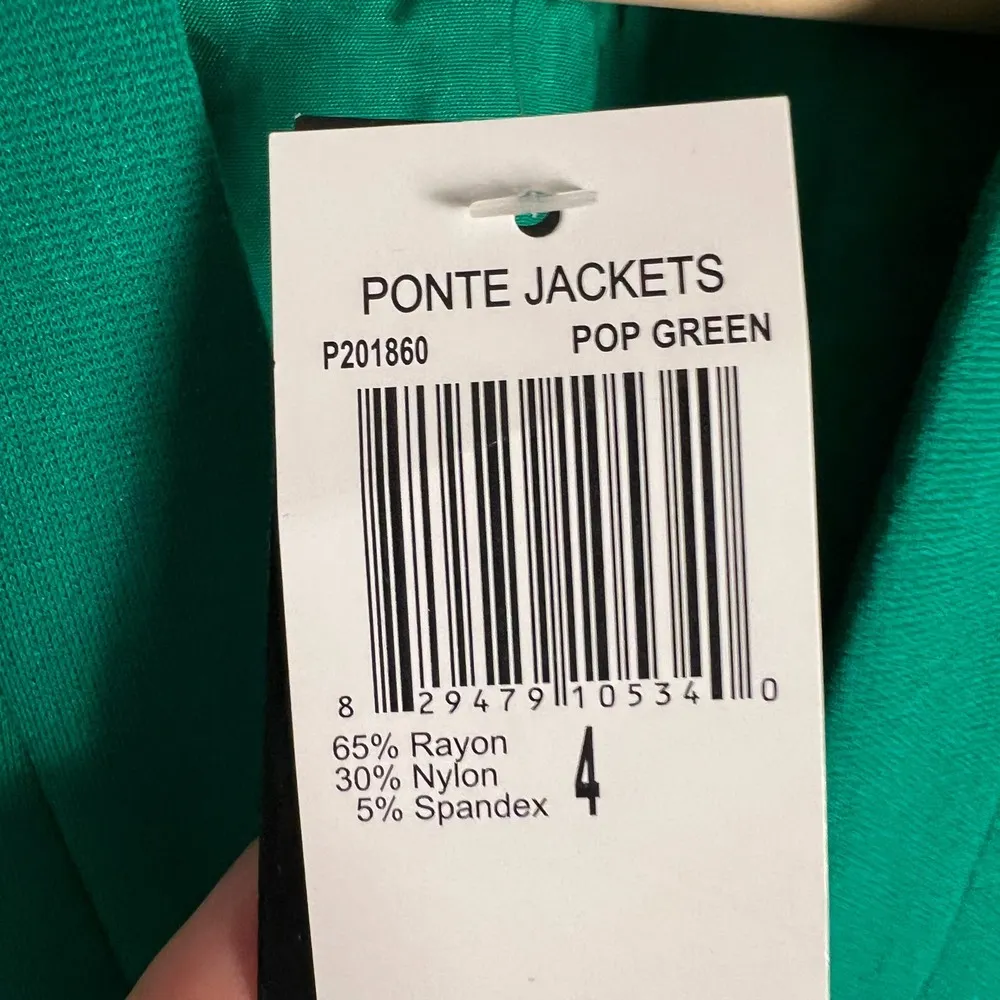 Premise Pop Green Ponte Knit Solid Open Front Jacket Size 4 - Image 9