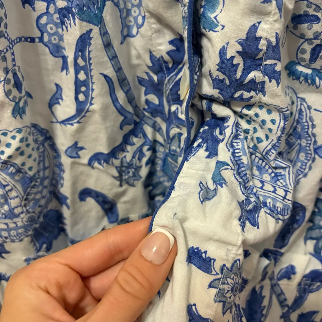 Roller Rabbit White & Blue Floral PJ Top - Image 6