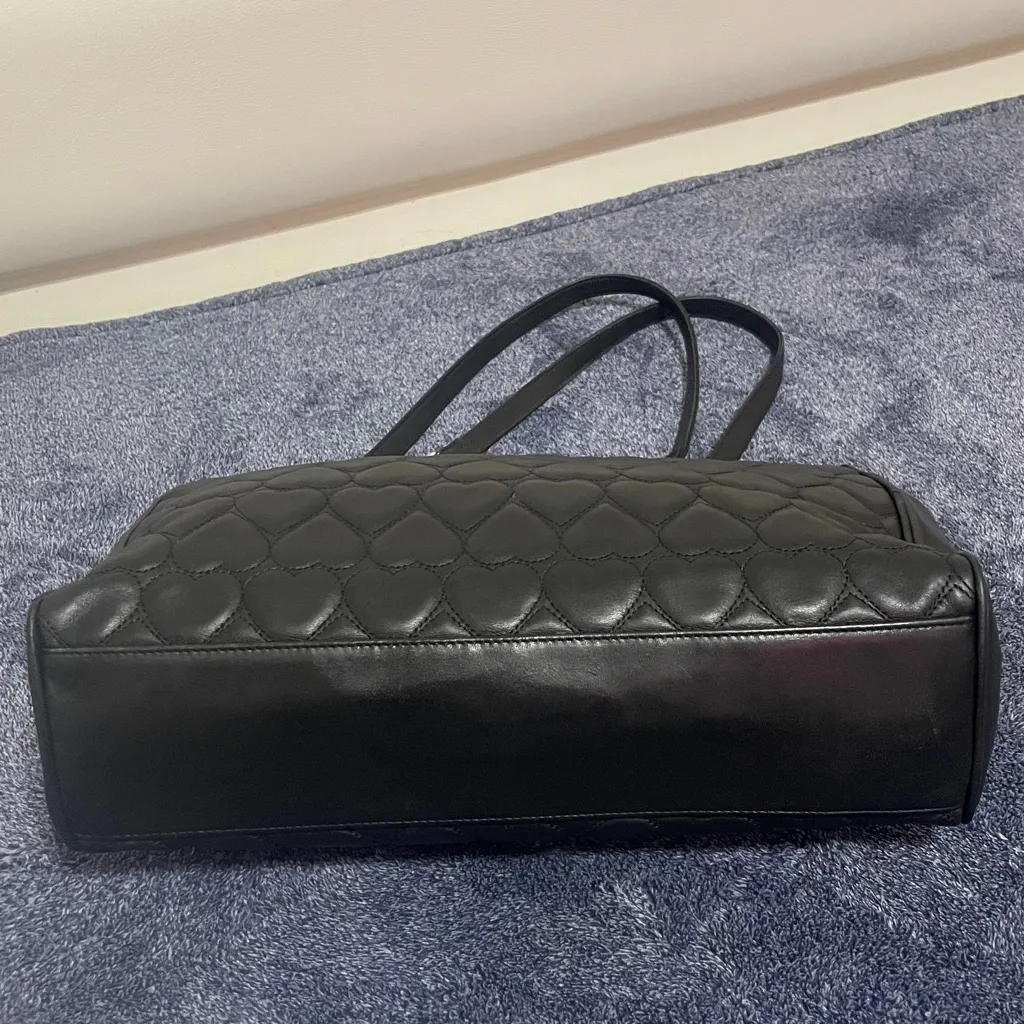 Moschino Elegant Black Quilted Leather Tote Bag - Image 9