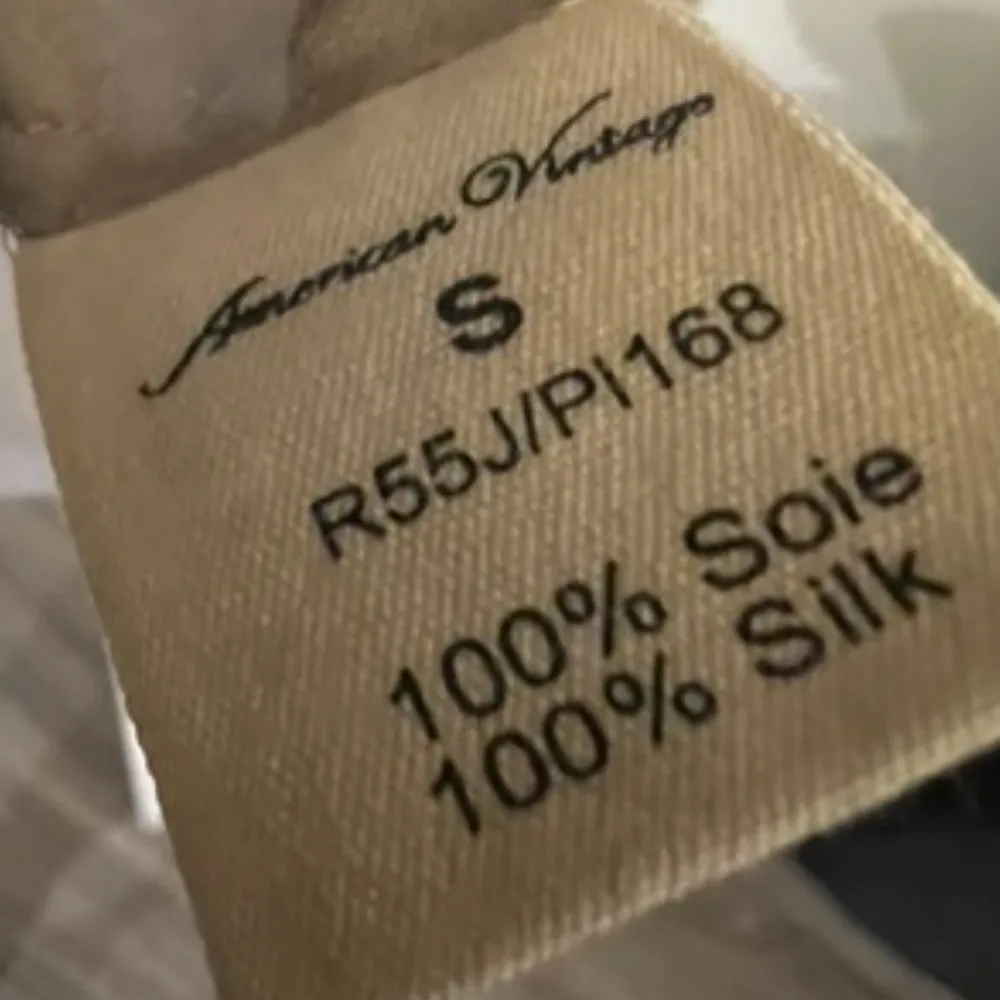 American Vintage SILK Tan Cap Sleeve Blouse Relaxed Boxy Style - Image 6