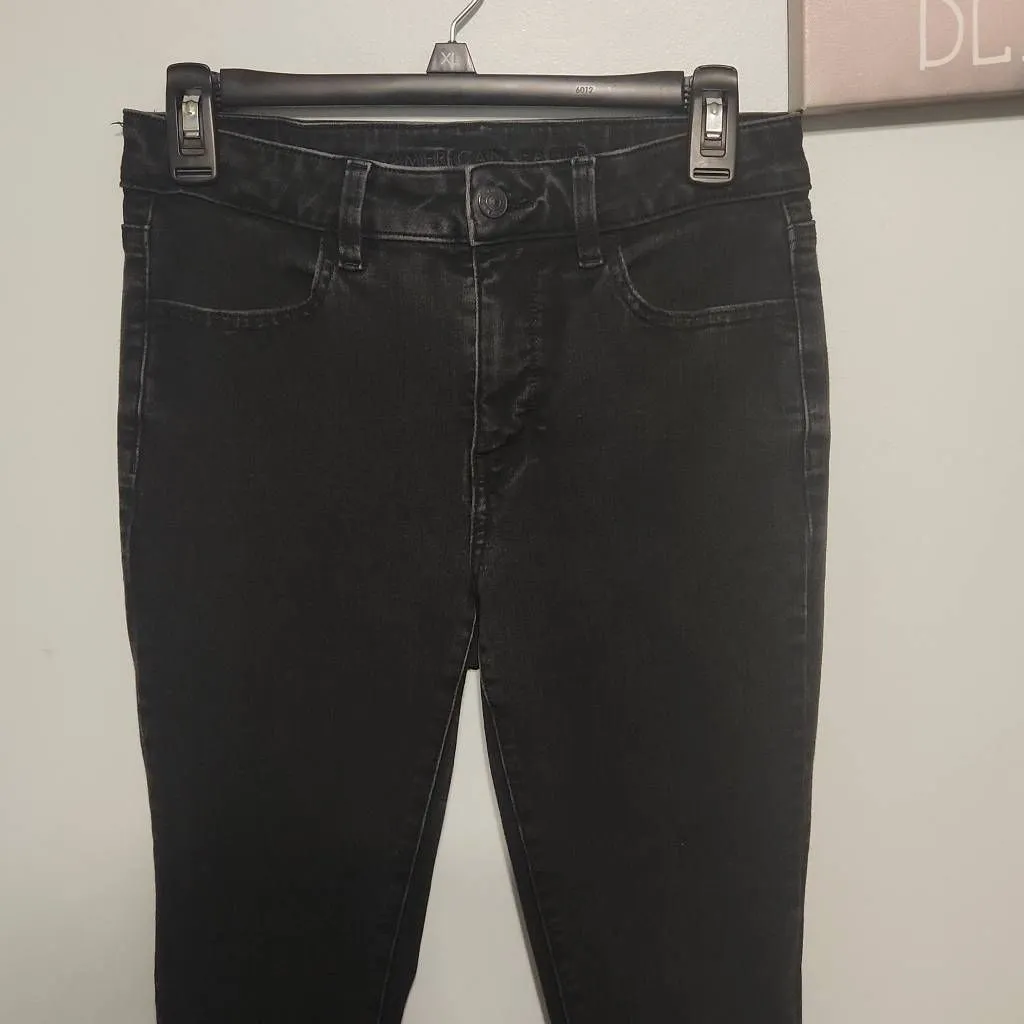 American Eagle Size 6 X-Long Dream Stretch High Rise Jegging Skinny Jeans Black - Image 2