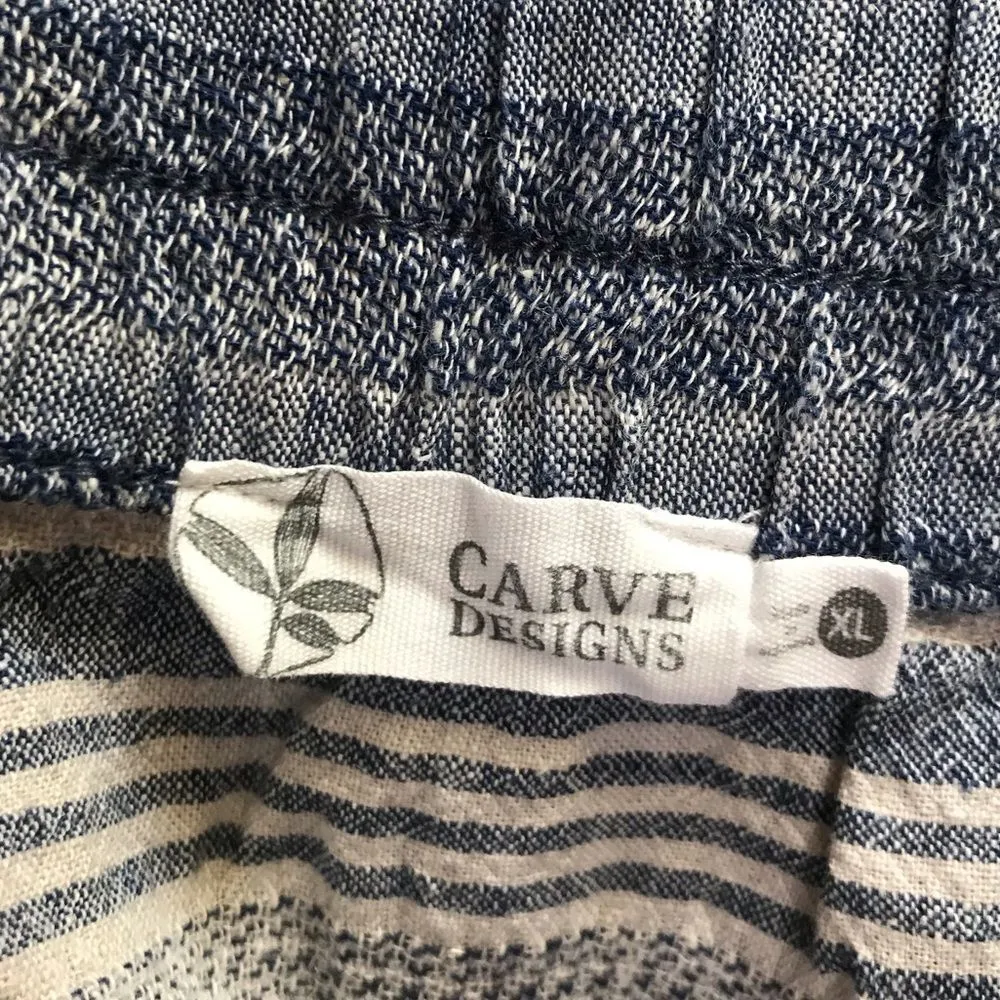 Carve Designs River Tank Top Cotton Linen Blend Blue chambray white xl - Image 6