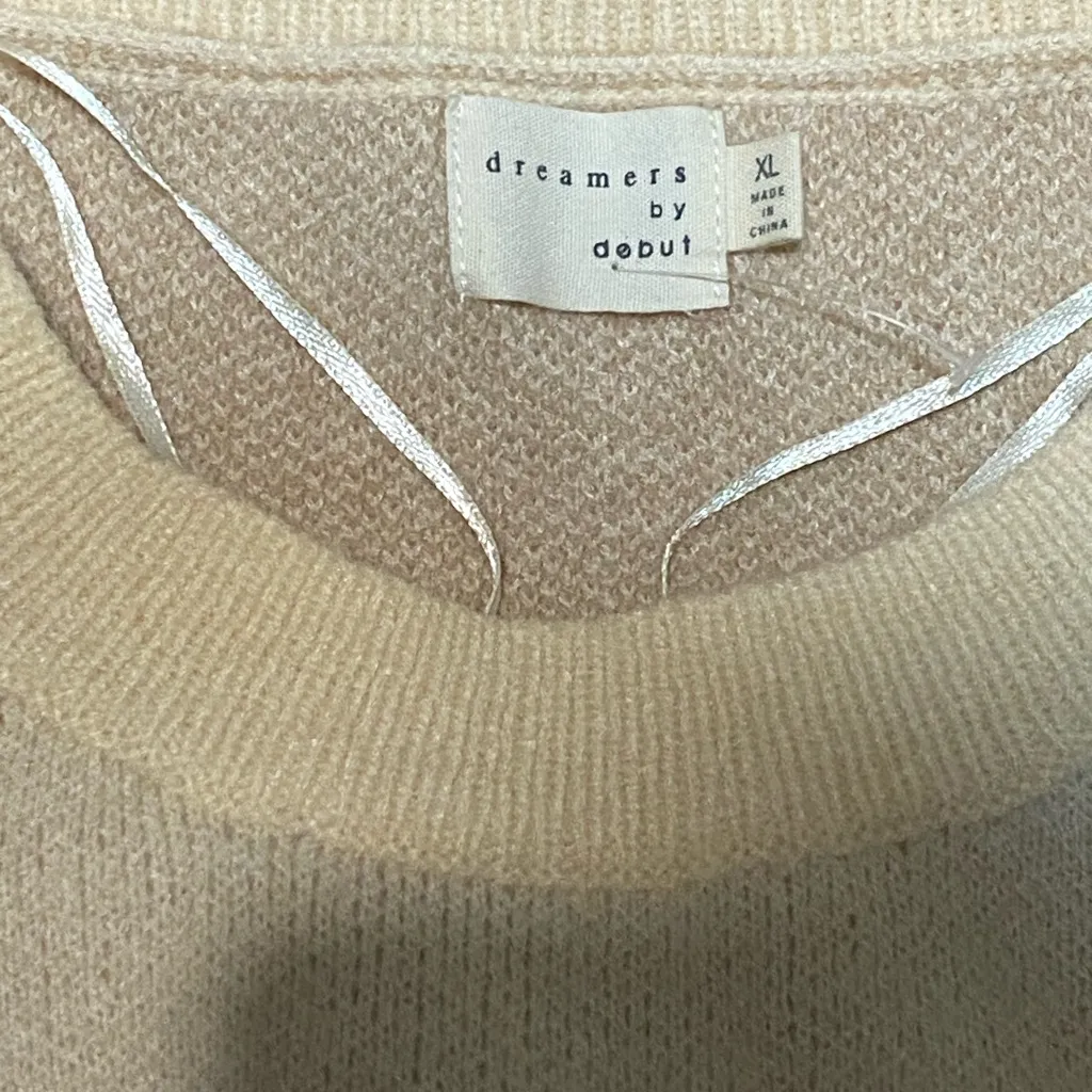 Dreamers Debut Cream 'Dog Mom' Sweater Euc! - Image 3