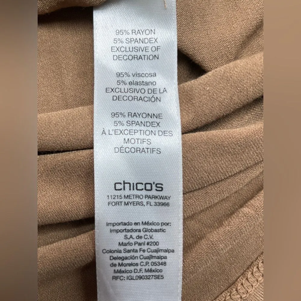 Brown Long Sleeve Gold Trim Round Neckline SIZE 1 - Image 8