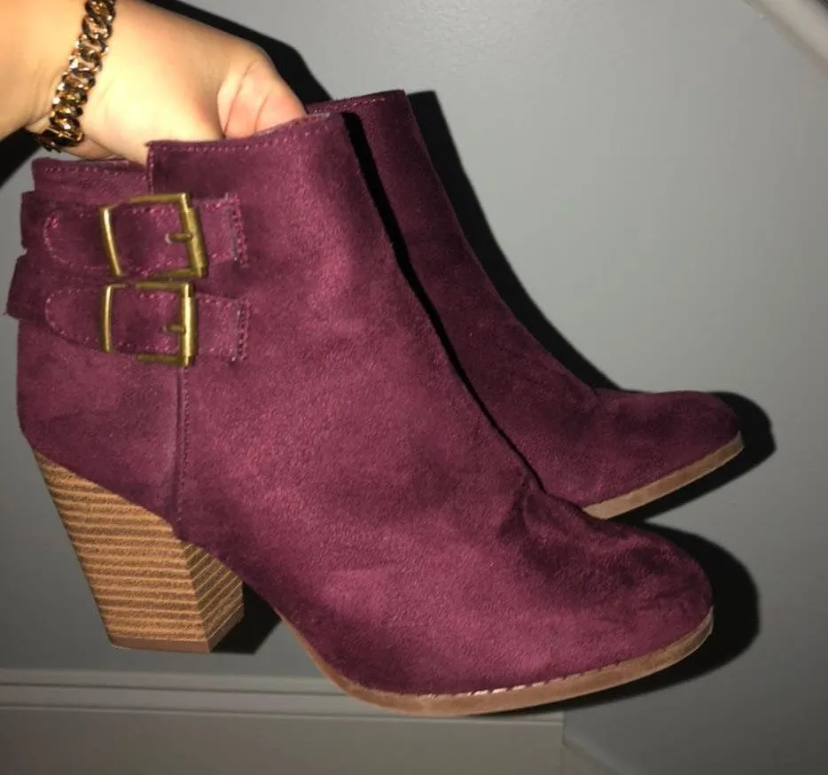 Charlotte Russe Plum Suede Booties - Image 2