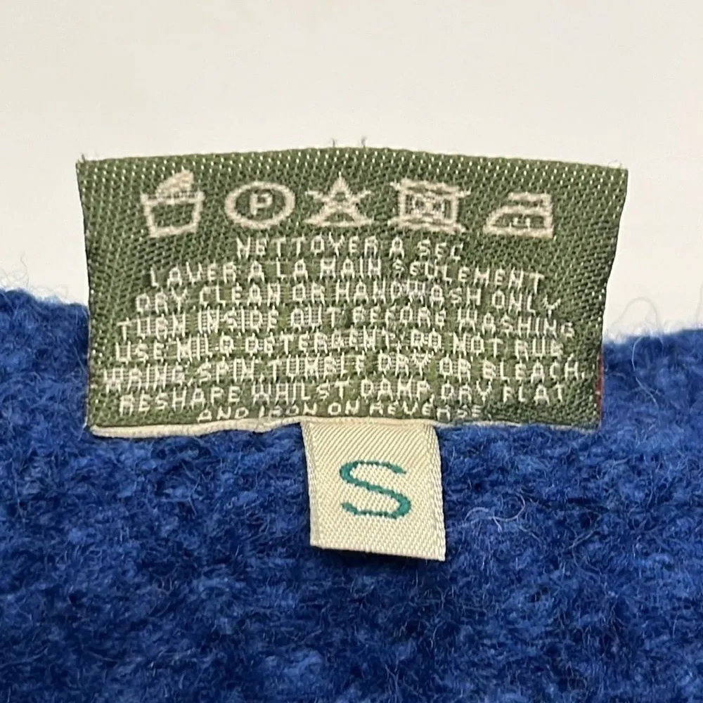 Carraigdonn Made in Ireland Blue Fit Flare Cable Knit Merino Wool Cardigan - Image 13