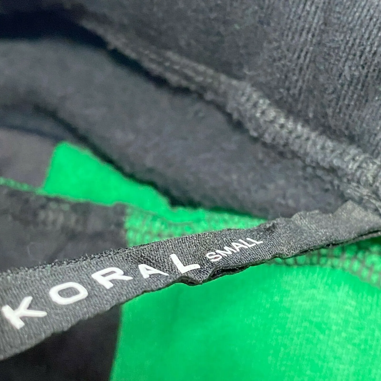 Koral Serein Matte Black Green Drawstring Mini Skirt Women's Size Small S - Image 8