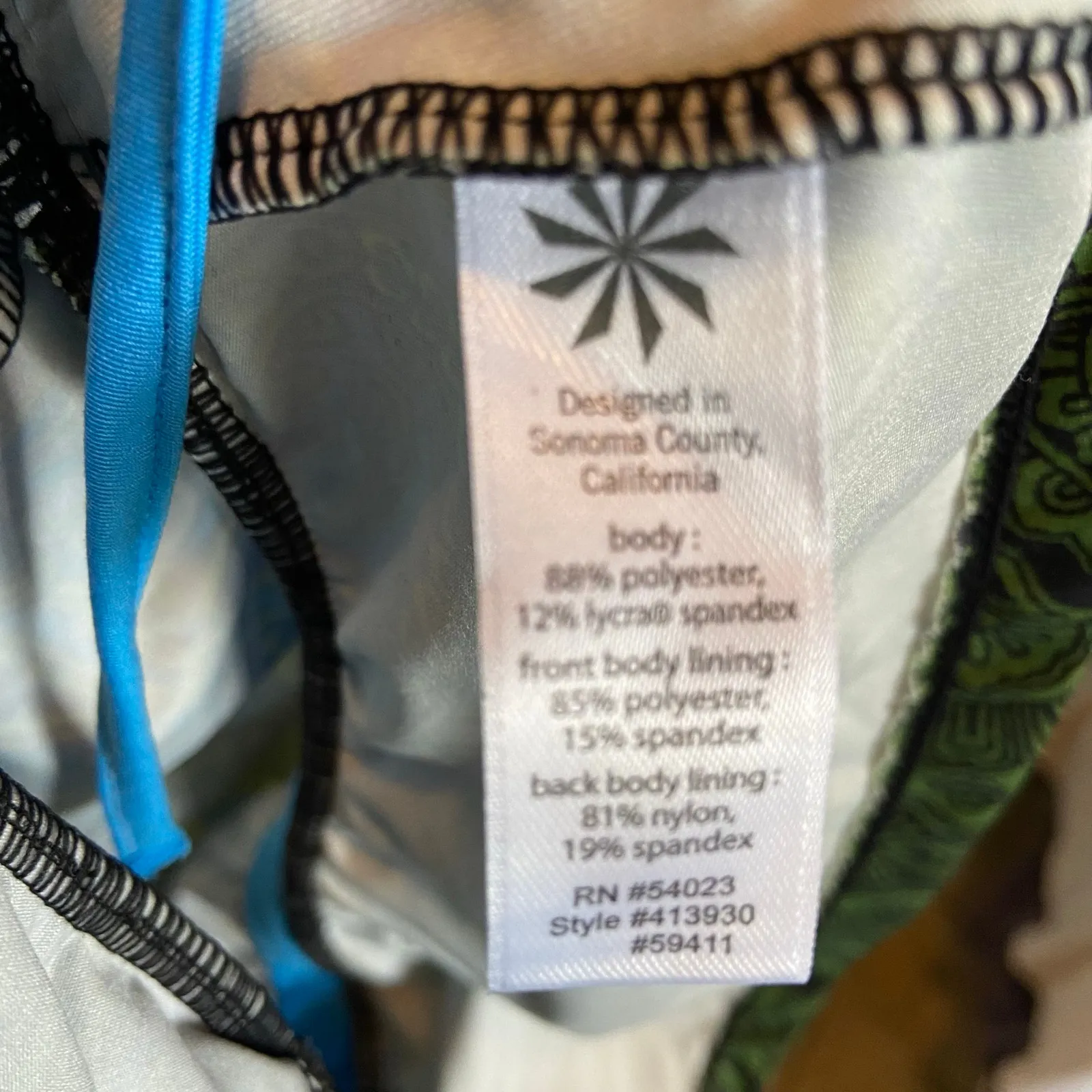 Athleta Womens Tank Top Size Small Tic Tac‎ Toe Paisley Blue Green Sleeveless - Image 6