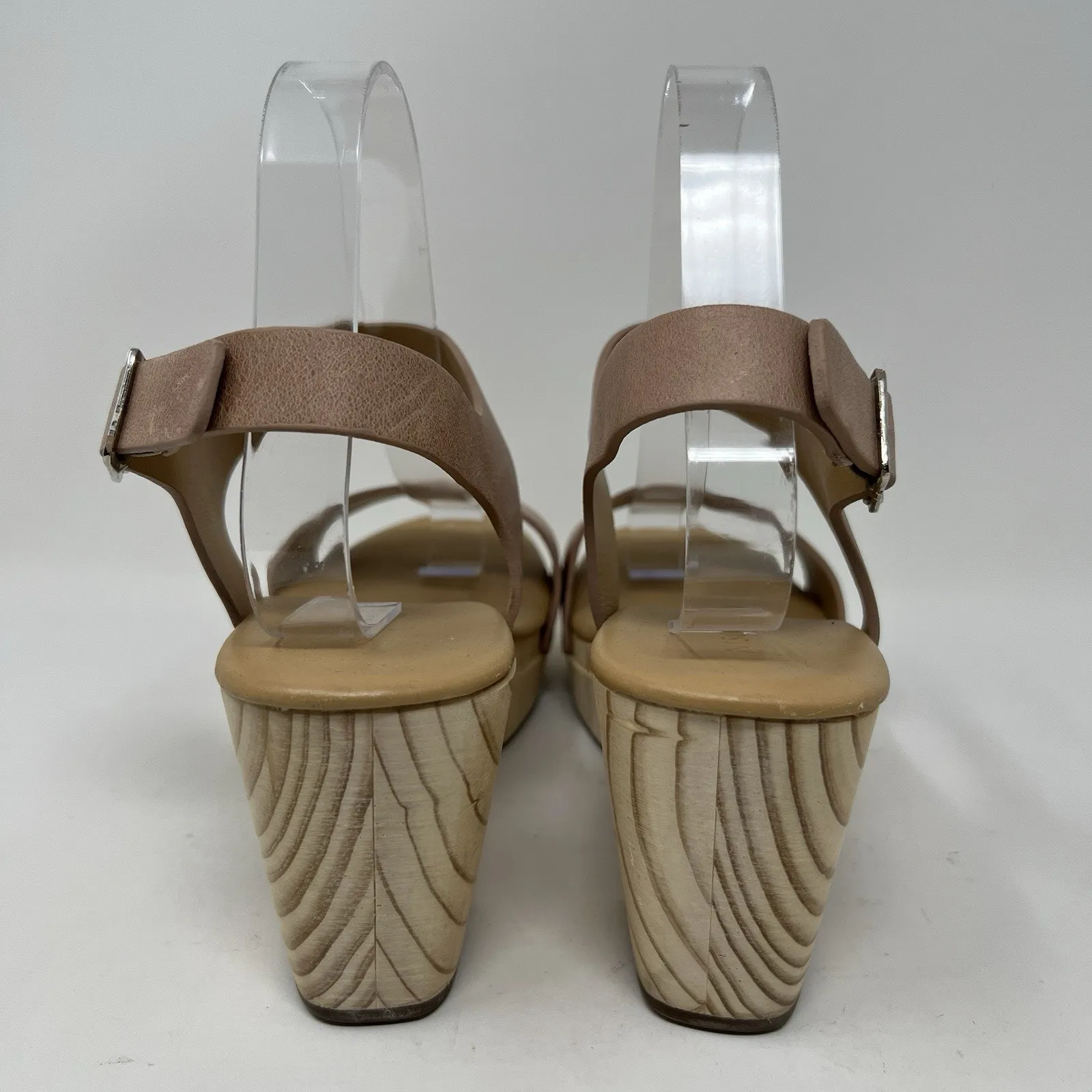 Nisolo All Day‎ Open Toe Clog Sandals Almond Brown Leather Platform Shoes Size 9 Tan - Image 10