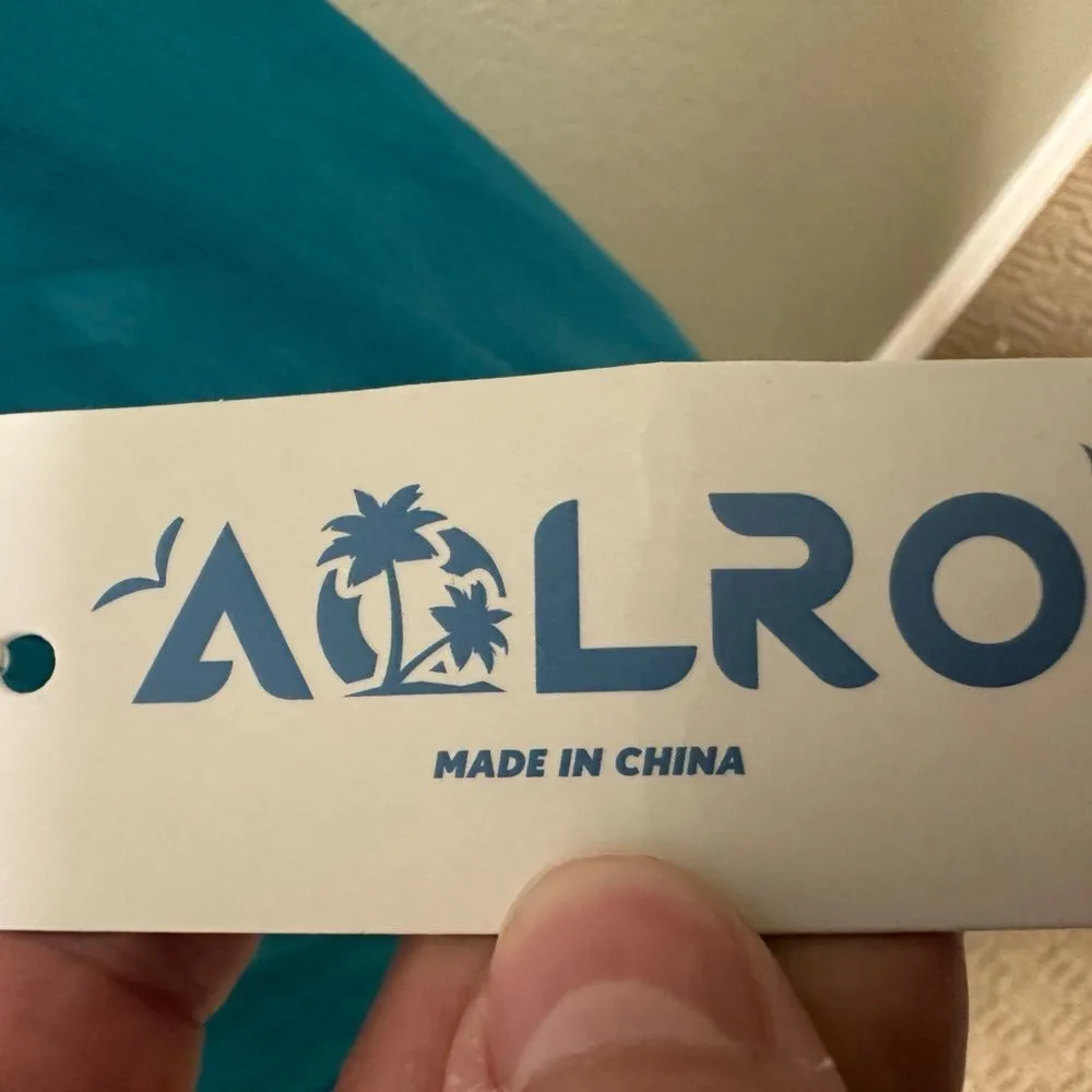 Aolro turquoise tassel lace up cover up dress Size M - Image 8