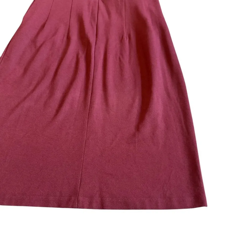 LK Bennett Liya Dress Cabernet Red Sheath Fitted 3/4 Sleeves Size 4 Women's - Image 12