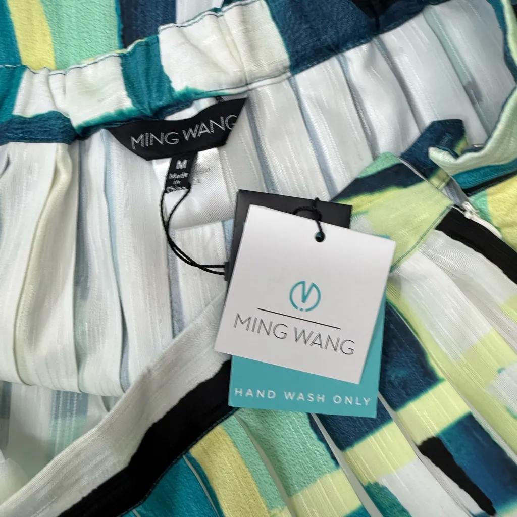 Ming Wang Maxi A-Line Skirt - Abstract Pleated Woven size medium NWT - Image 5
