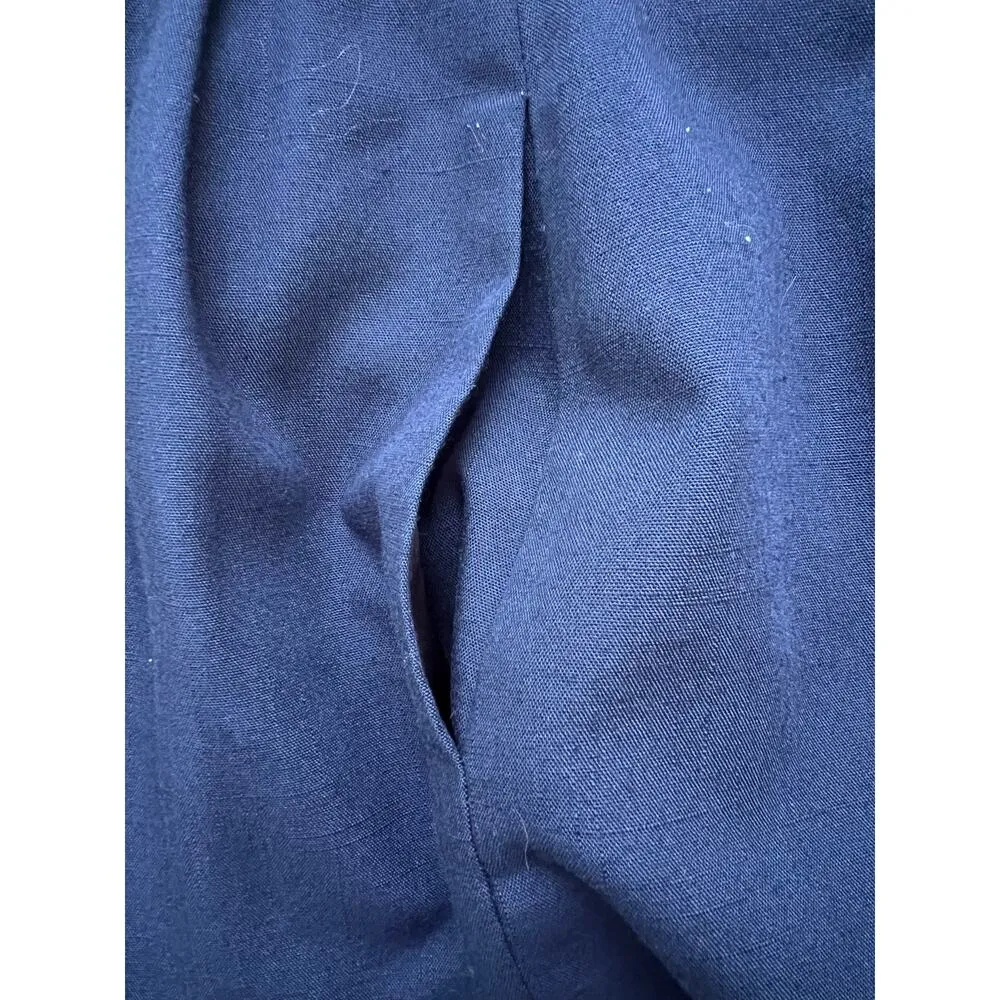 Vintage High Waisted Navy Knee Length Pencil Skirt Size 10 - Image 2