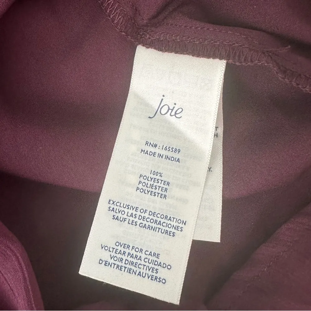 Joie Deep Wine Burgundy Sheer Sleeve Top, NWT - Image 6