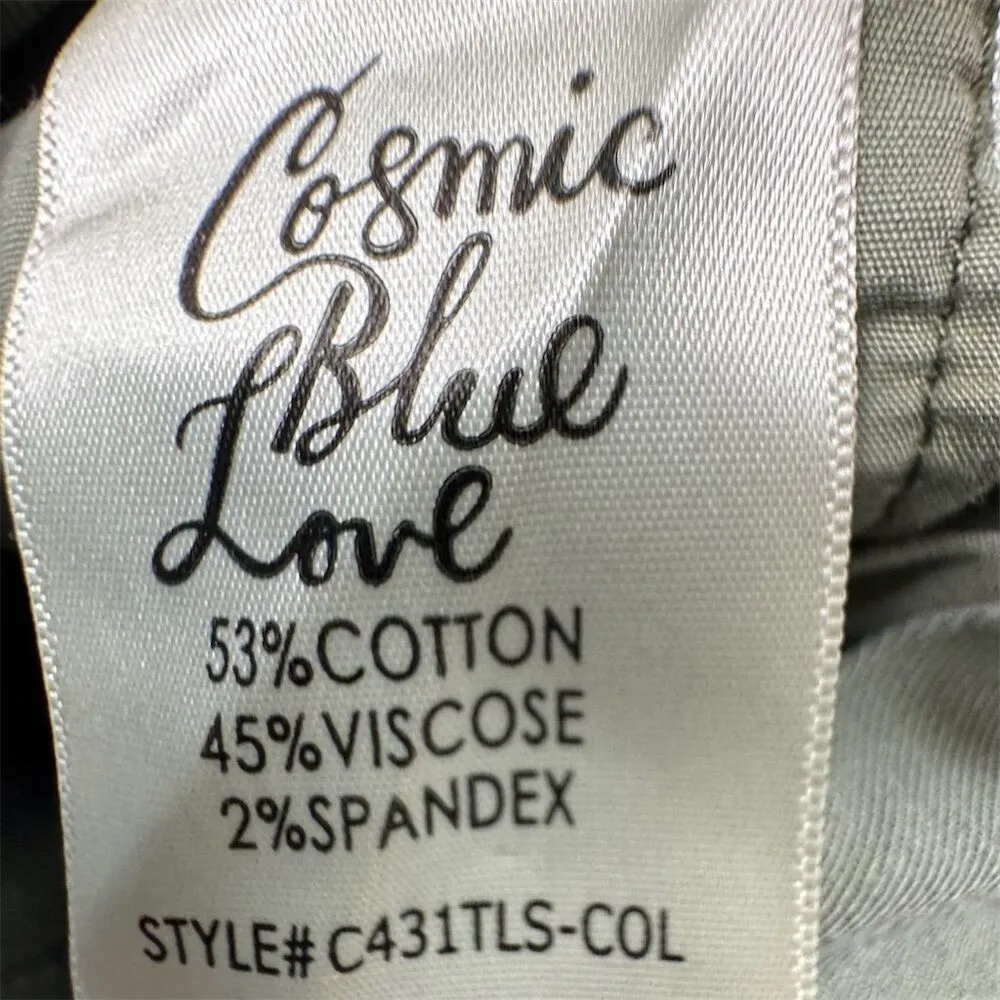 Cosmic Blue Love Women's Green Stretch Dress Pants Size Medium Casual - Image 5