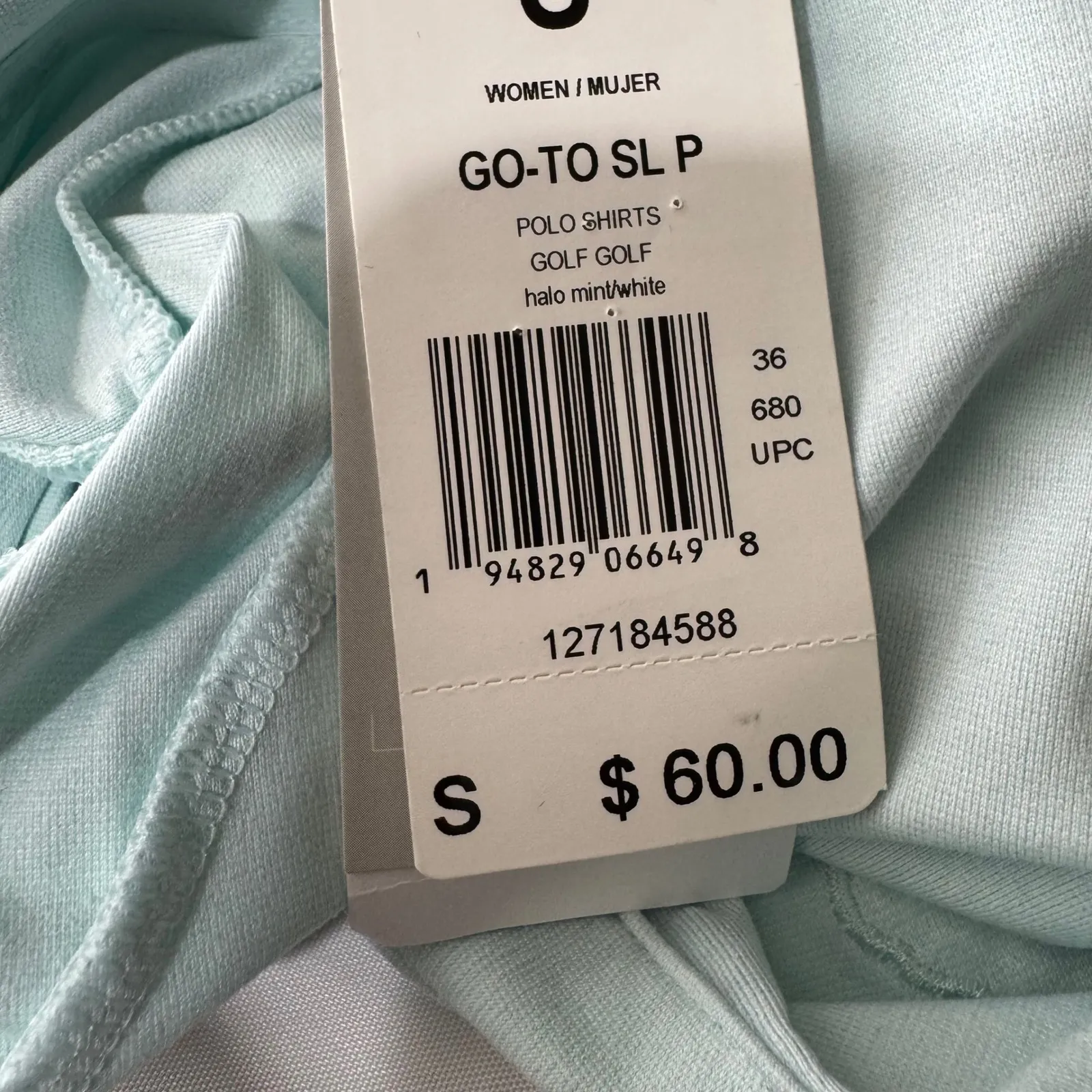 Adidas Womens Go To Sleeveless Polo Shirt Golf Top Halo Mint White Size S NWT - Image 6