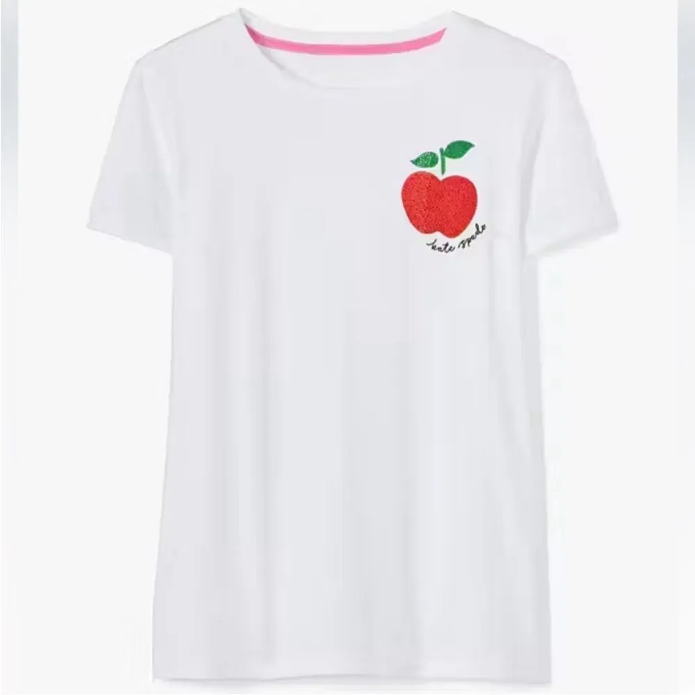 Kate Spade Crystal Apple Tee, size XXS - Image 2
