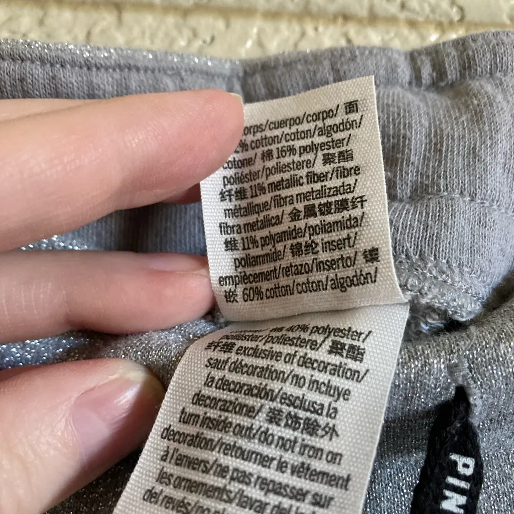 Pink Victoria’s Secret Rare Silver Mermaid Bling Jogger Pants A243 - Image 5