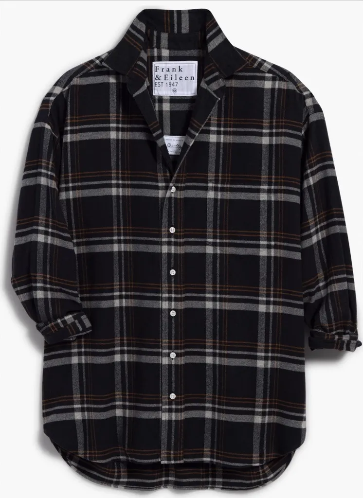 Frank & Eileen Flannel Shirt Oversized Button Down Shirley Plaid Cotton Size XXS - Image 1