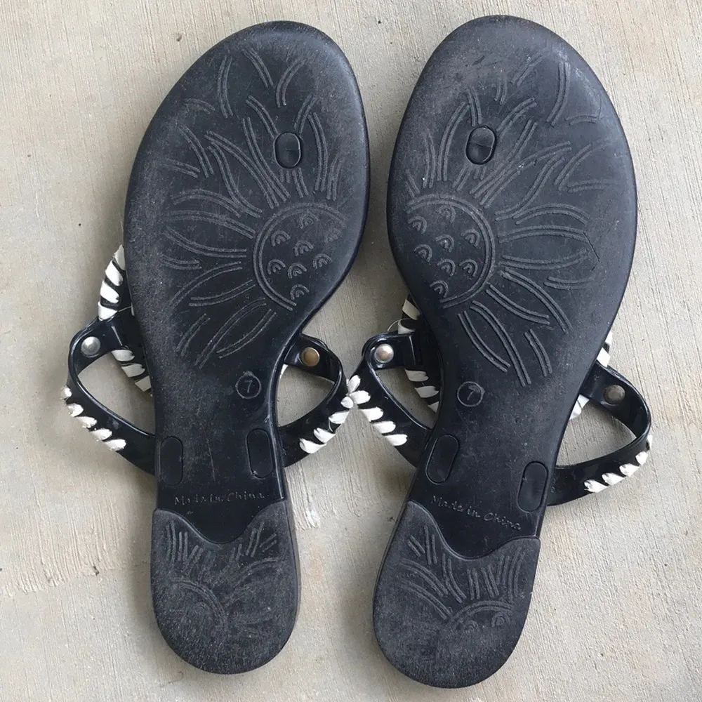 Jack Rogers Georgica Jelly Sandals Black White - Image 11