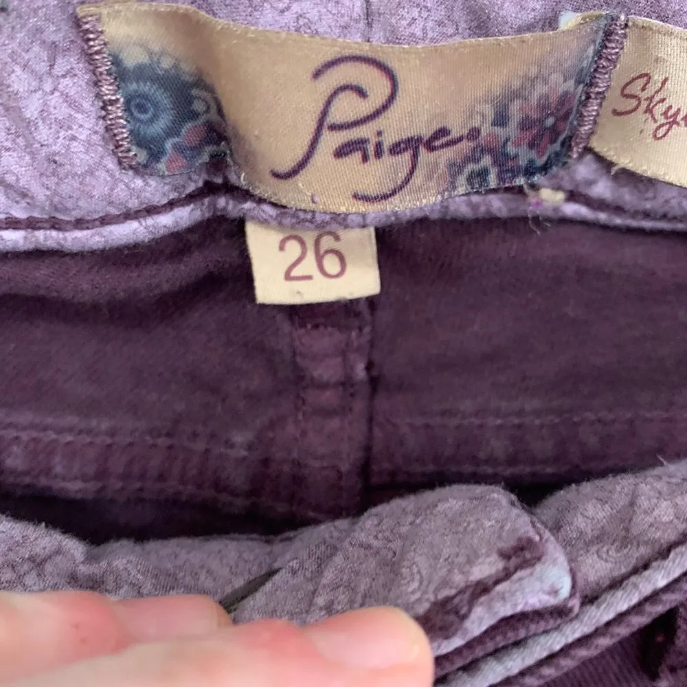 Paige Skyline Low Rise Burgundy Maroon Skinny Jeans size 26 - Image 6