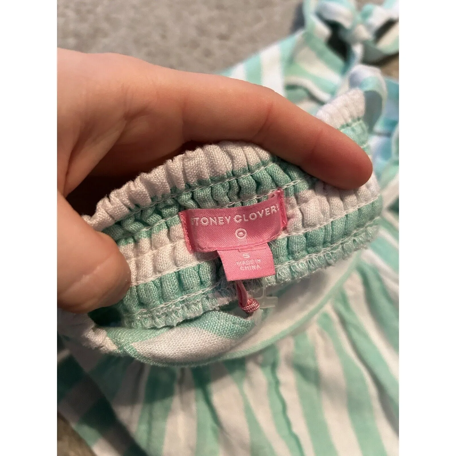 Stoney Clover Lane X Target Green Striped‎ Tie Strap Tank Top Size Large - Image 4