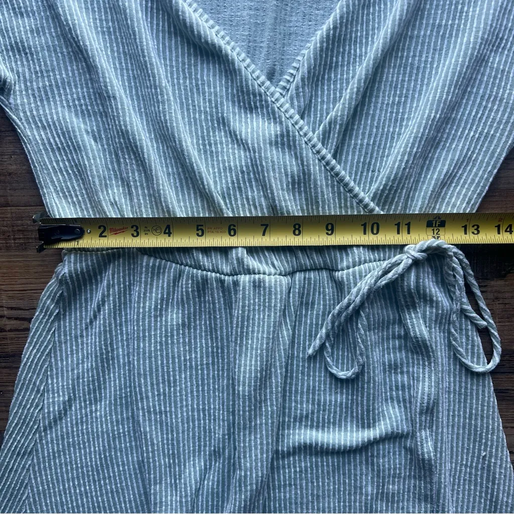 Caution To The Wind Women's Short Sleeve Striped Turquoise Blue Dress Size M - Image 5