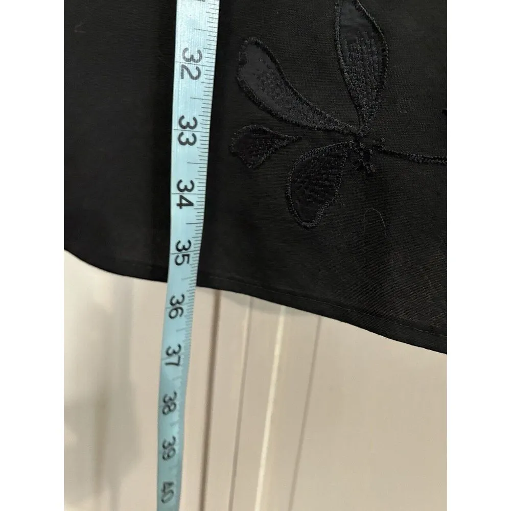 Express Black Embroidered‎ Strapless Dress Size Medium Flare Zip Boning - Image 5