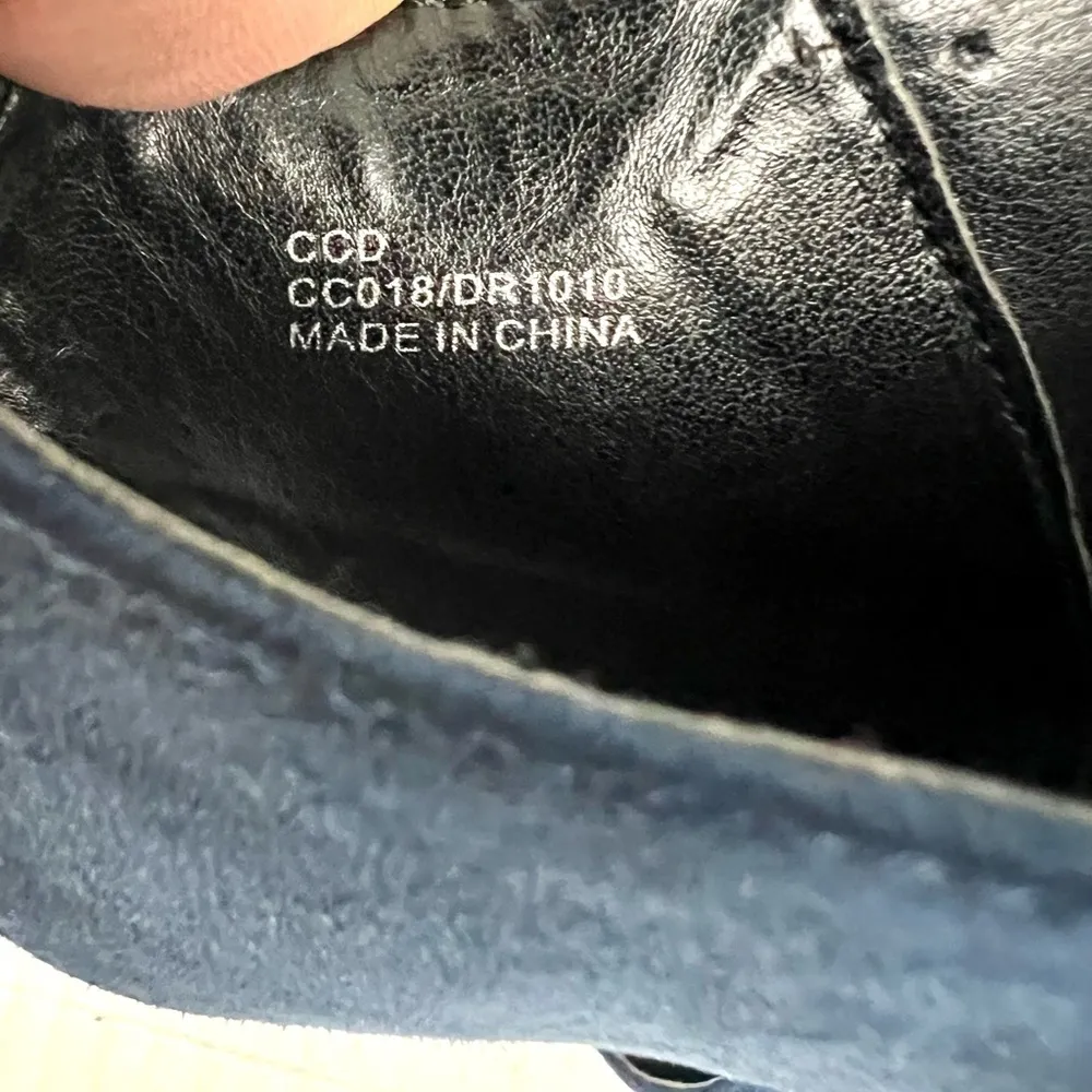 Charles David Blue Suede Open-Back Wedge India Booties - Size 6.5 - Image 8