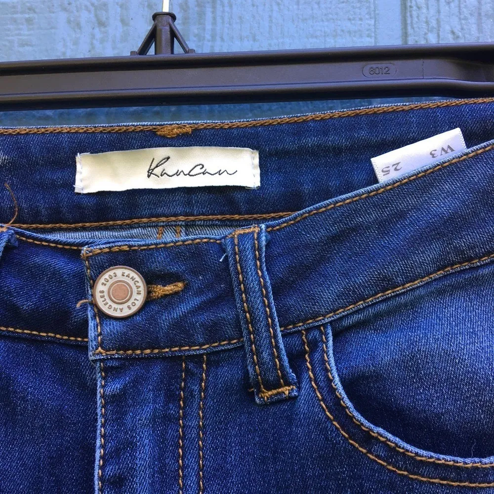 KanCan Women's Size 25 Dark Washed Blue Lola Mid Rise Skinny Jeans - Image 4
