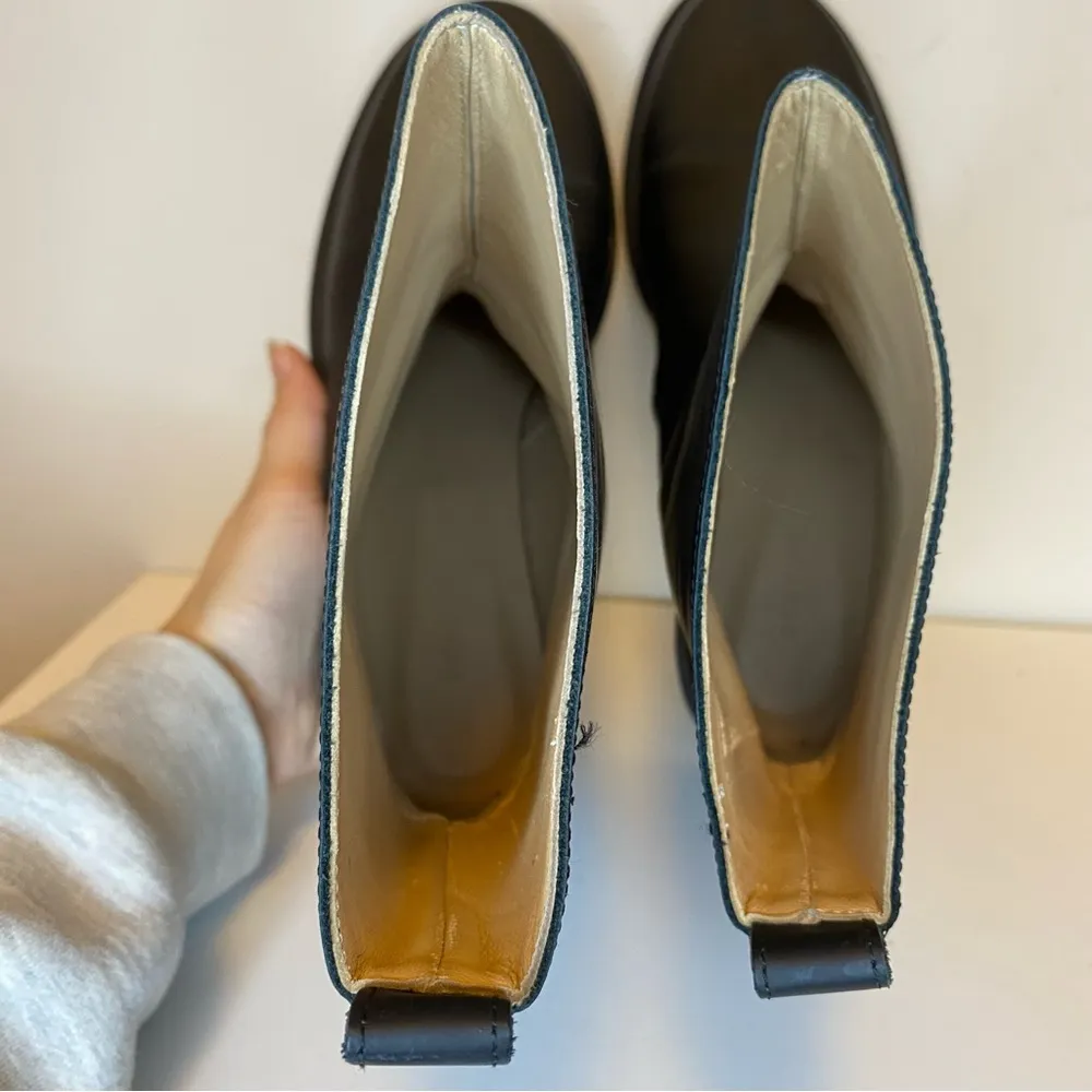 DEAR FRANCES Ero Leather Boots Minimalist in Black Sz 39 US 9 - Image 12