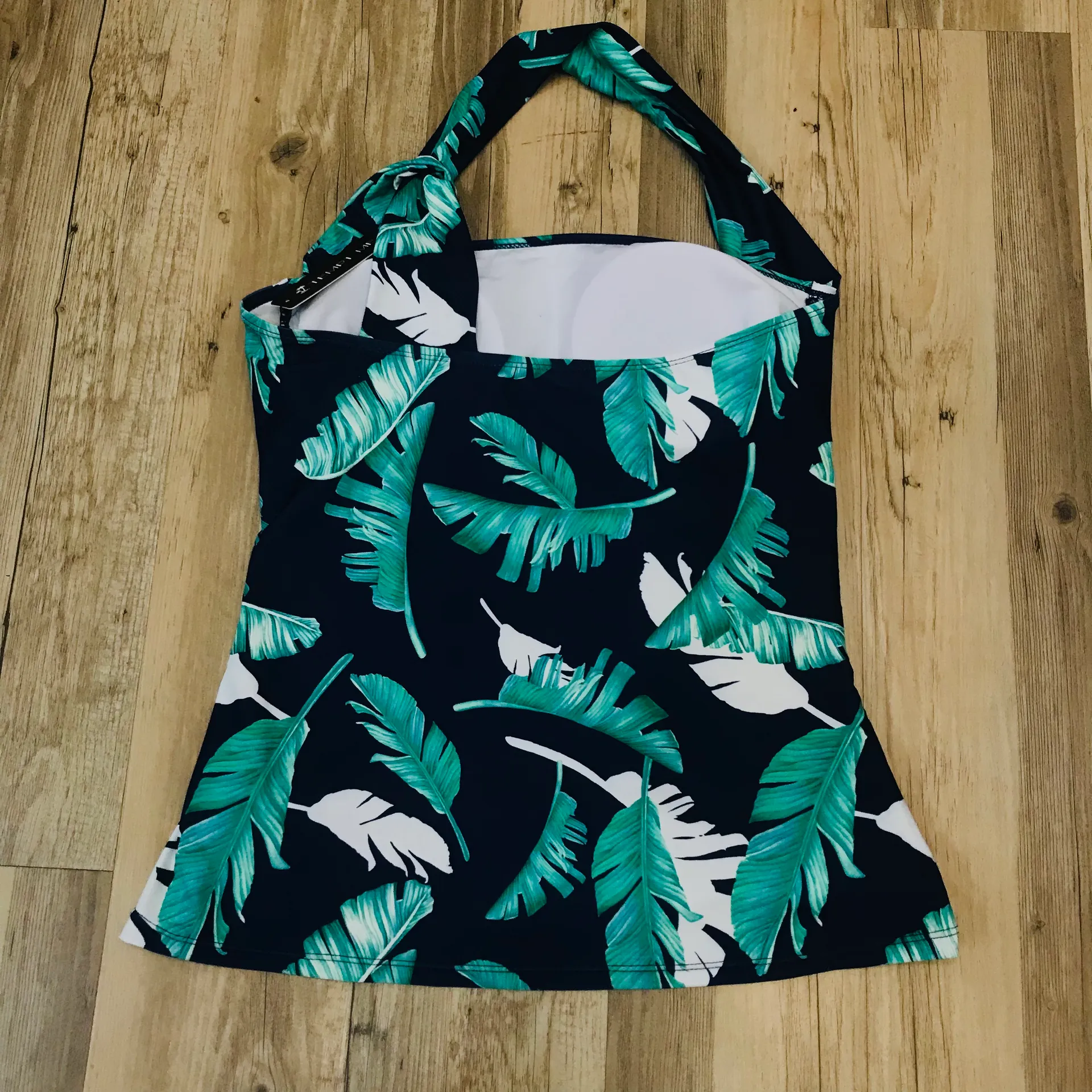 NWT Tempt Me Two Plam leaf Piece Tankini Bathing Suits One Shoulder sz XL. - Image 7