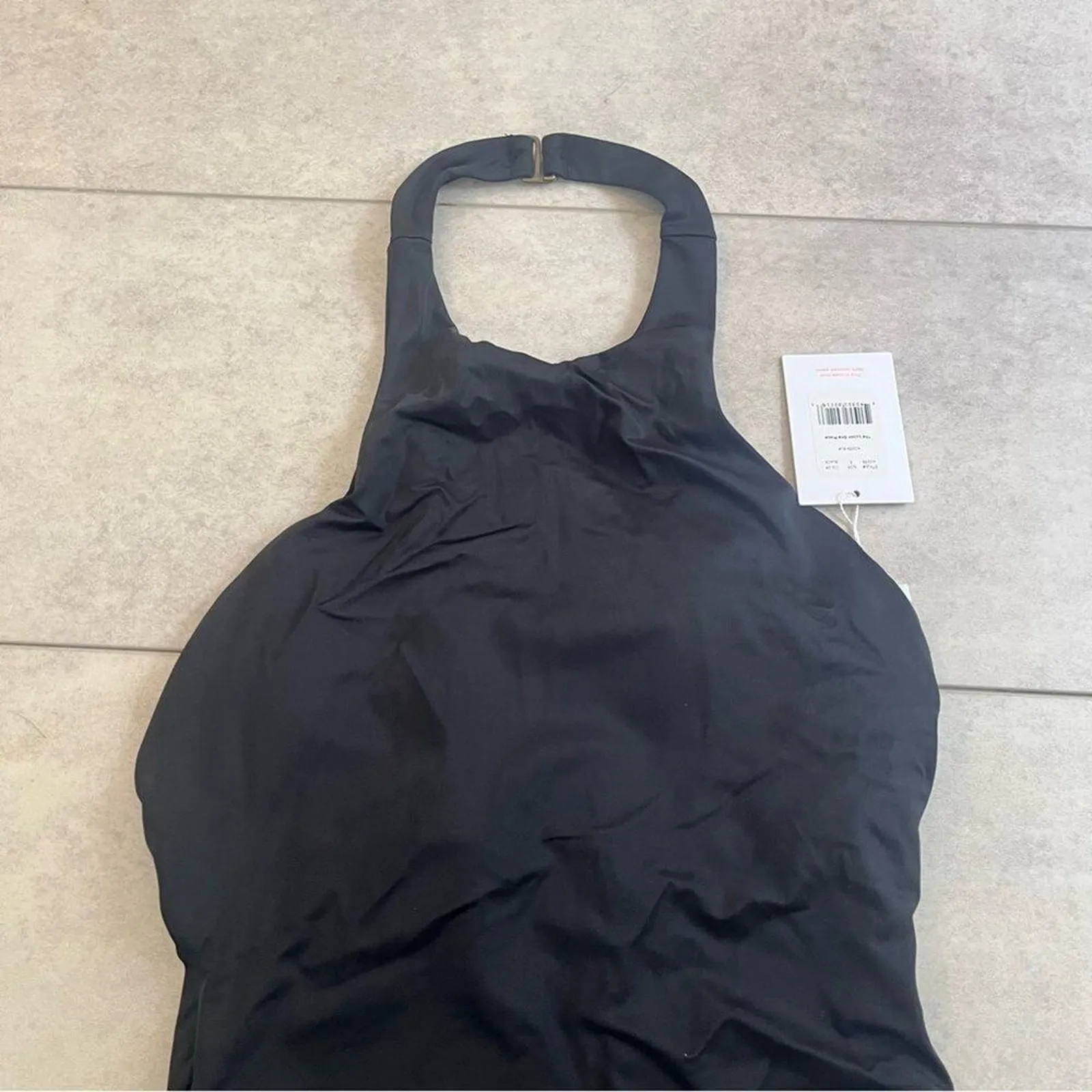NWT Andie Swim Black Luzon One Piece Small Halter Open Back Dramatic Minimalist - Image 4