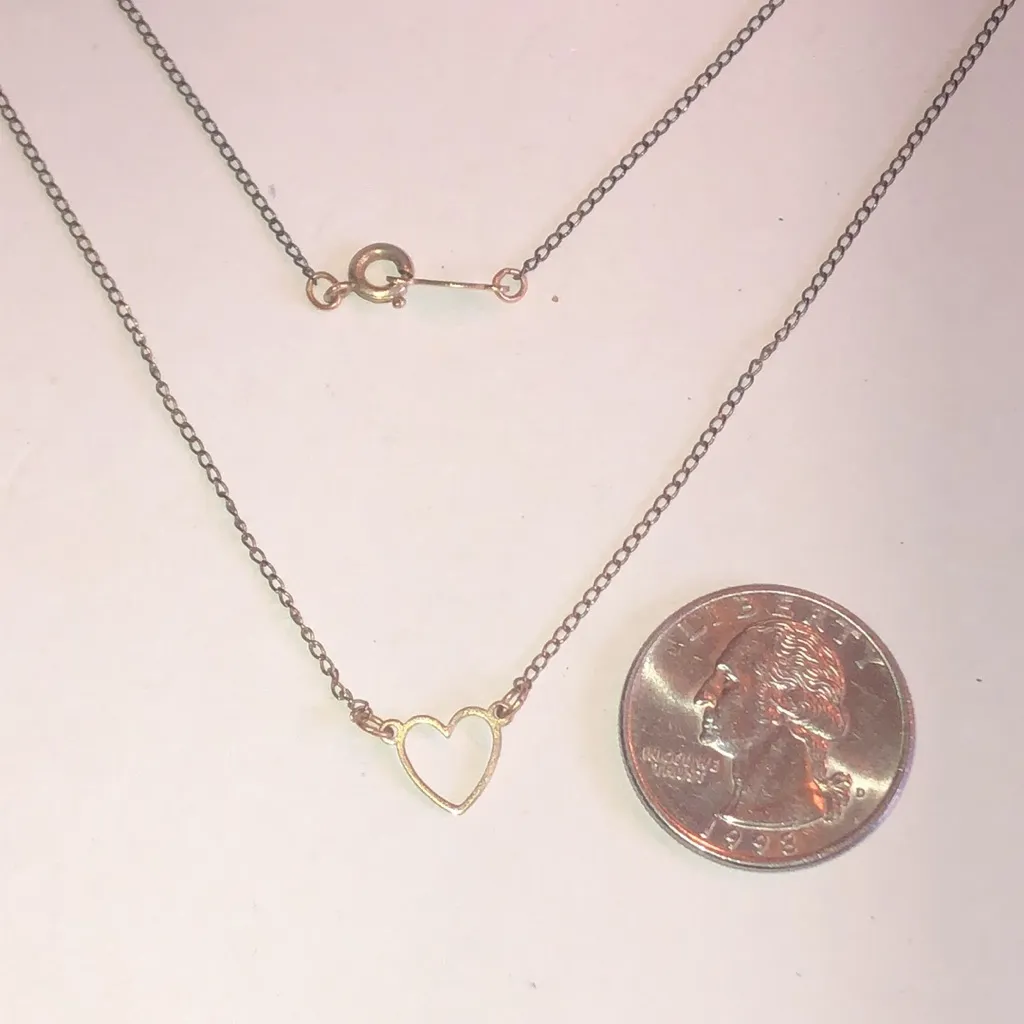 Elegant Gold Filled Dainty Boho Heart Necklace - Image 3