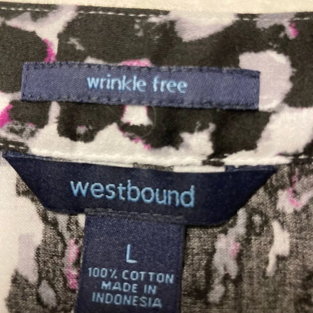 WESTBOUND‎ Women’s Top Size  Large Black purple and white - Image 4