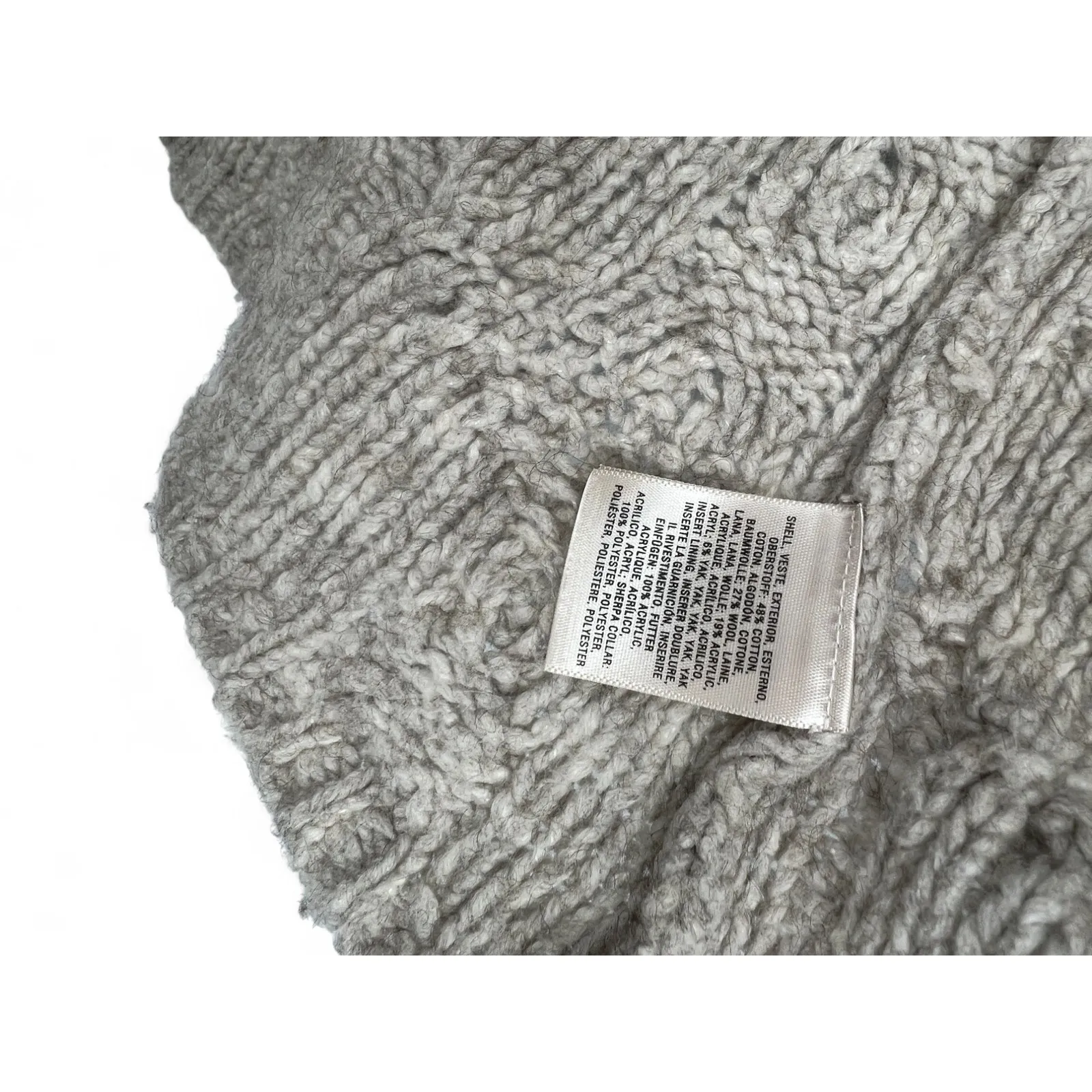 Anthropologie Sleeping on Snow S Cardigan Cable Knit Sweater Fur Collar  women - Image 6