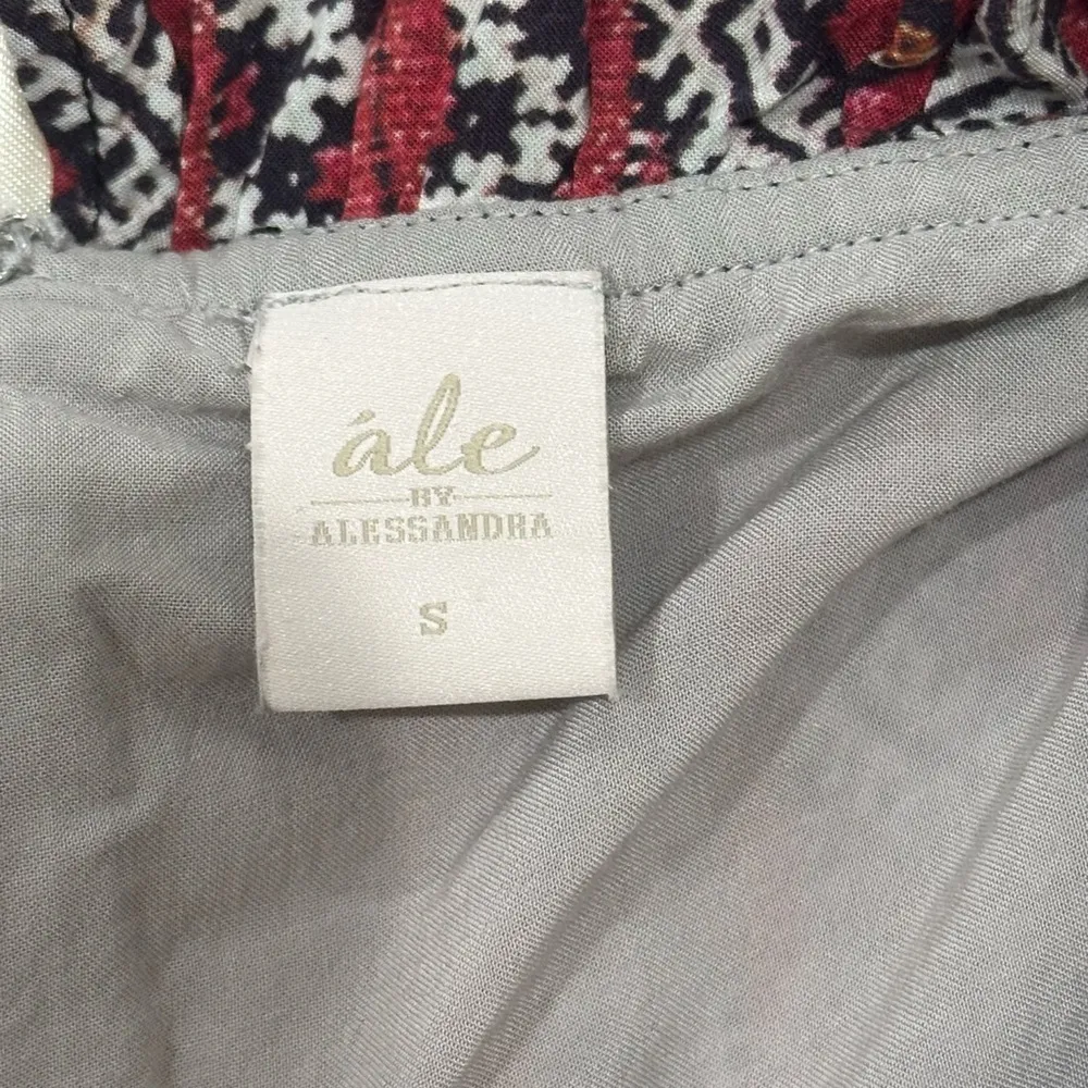 Ale By Alessandra X Revolve Gerarda Geometric Romper Off Shoulder Red Small Boho - Image 10