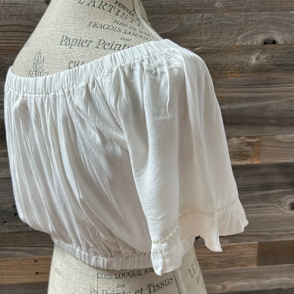 Rachel Parcell Off Shoulder Top in Ivory Size Medium NWT - Image 6