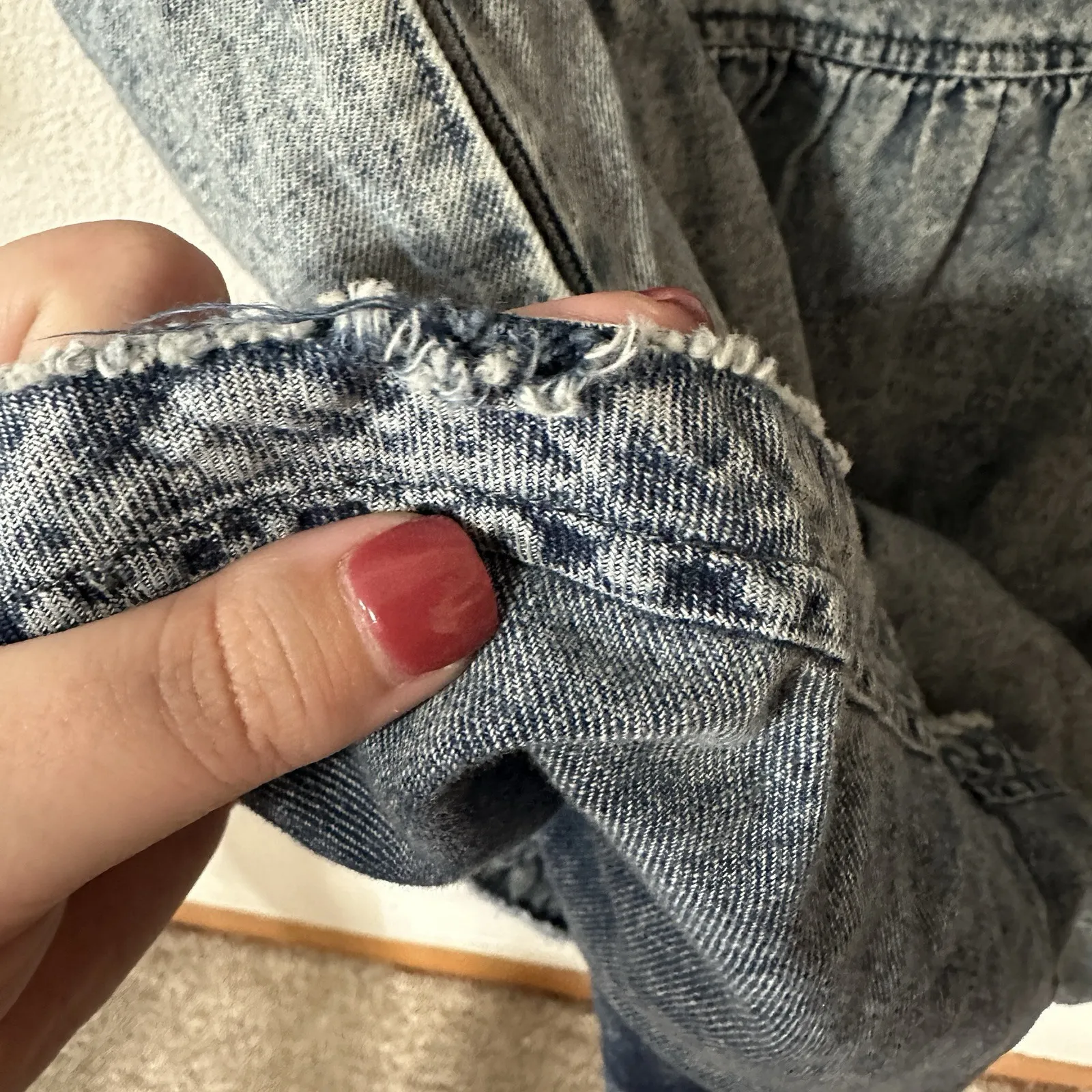 Anthropologie Pilcro Denim Dress Lorelei Tunic Long Sleeve Pockets Boho‎ Size 6 - Image 5