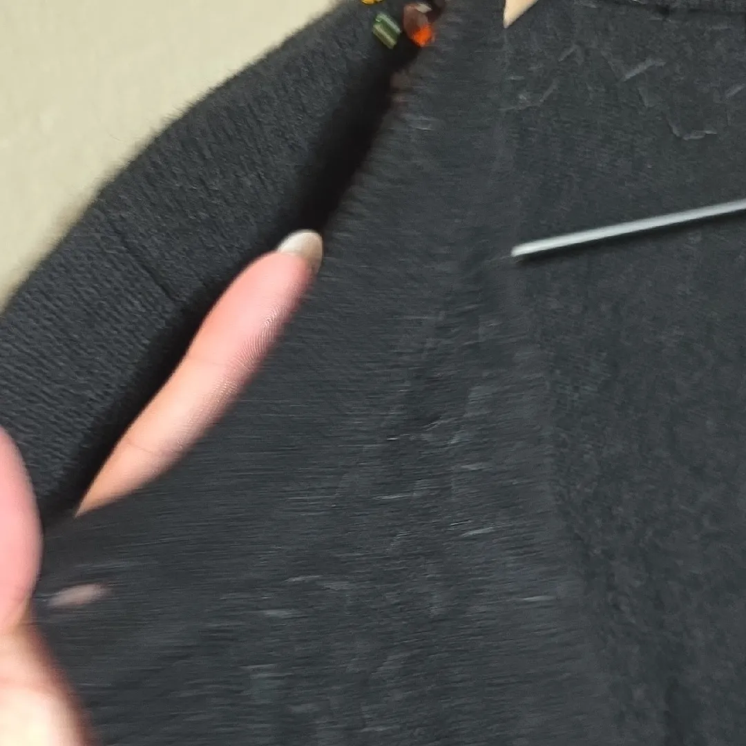 Kate Spade Embellished Paulina Cardigan Wool Cashmere Blend Sweater Black XS - Image 8