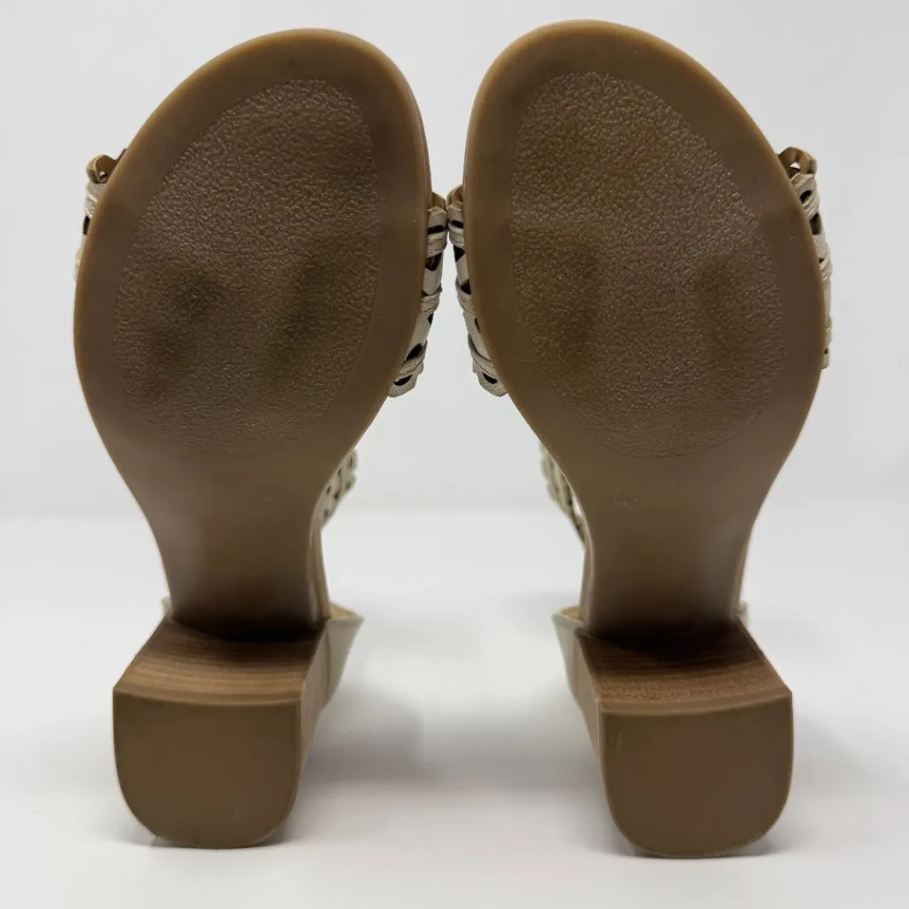 Barbara Barbieri Leather Open Toe Sandal Heels Womens 6 White Anthropologie NWOT - Image 10