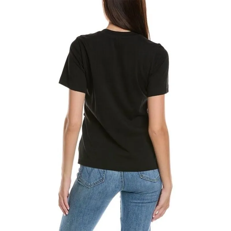 3.1 PHILLIP LIM Black Jersey Material 100% Cotton Pearl Embellished T-Shirt XS - Image 2
